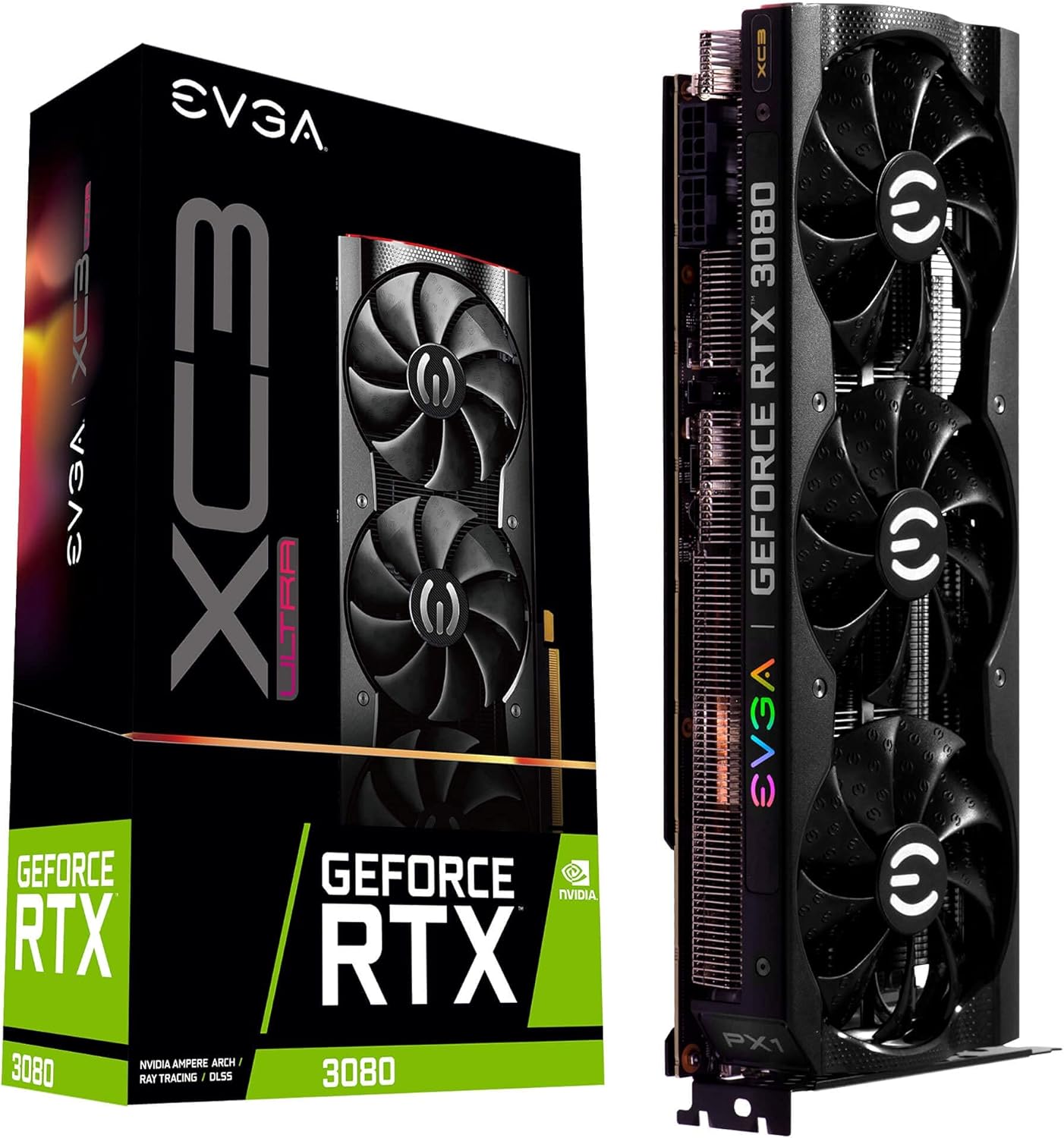 EVGA 10G-P5-3885-KR GeForce RTX 3080 XC3 ULTRA GAMING, 10GB GDDR6X, iCX3 Cooling, ARGB LED, Metal Backplate (Renewed)