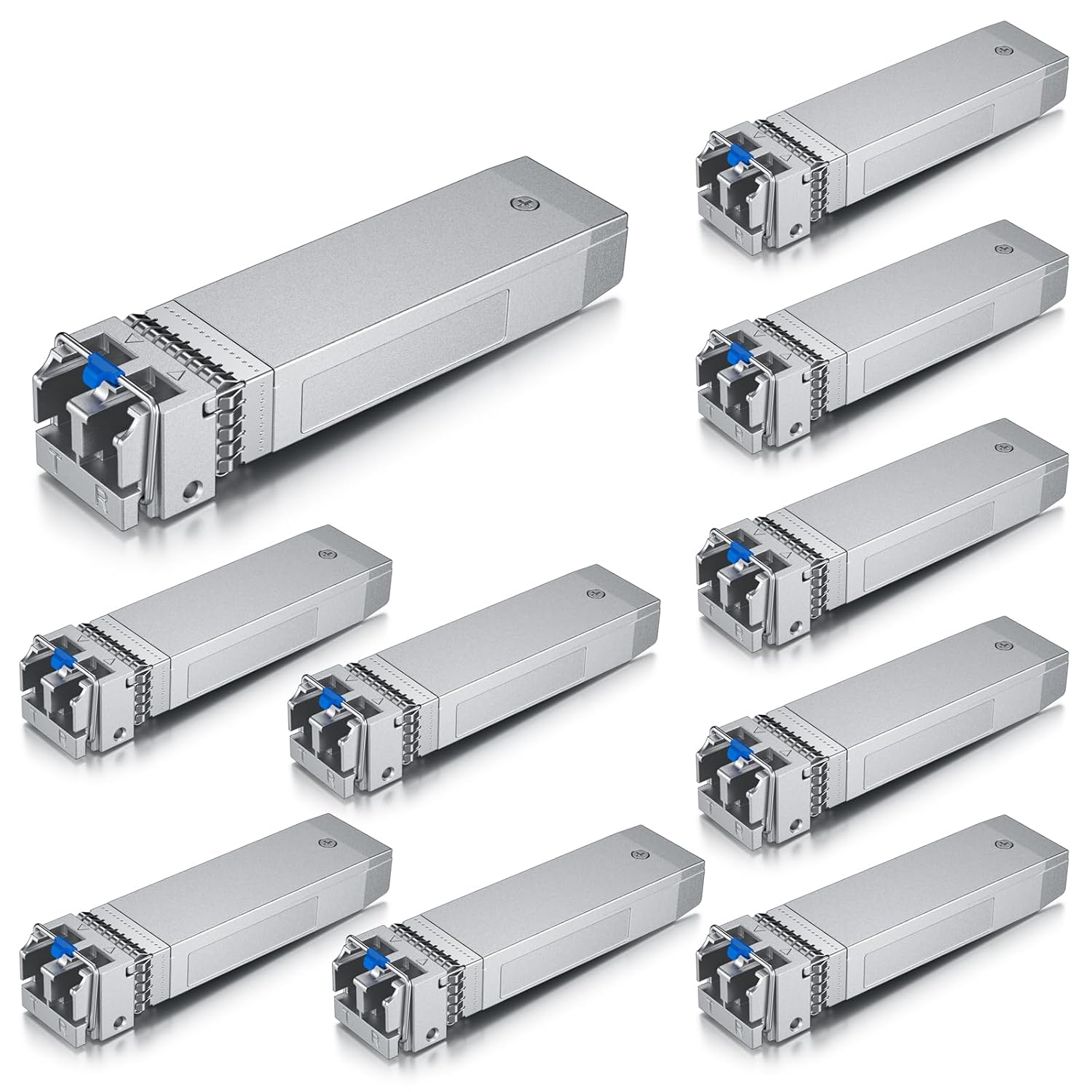 10Gtek 10GBase-LR SFP+ Transceiver, 10G 1310nm SMF SingleMode Fiber Optic Module, 10km, for Cisco SFP-10G-LR, Meraki MA-SFP-10GB-LR, Ubiquiti UniFi UF-SM-10G, Fortinet, Mikrotik and More, Pack of 10