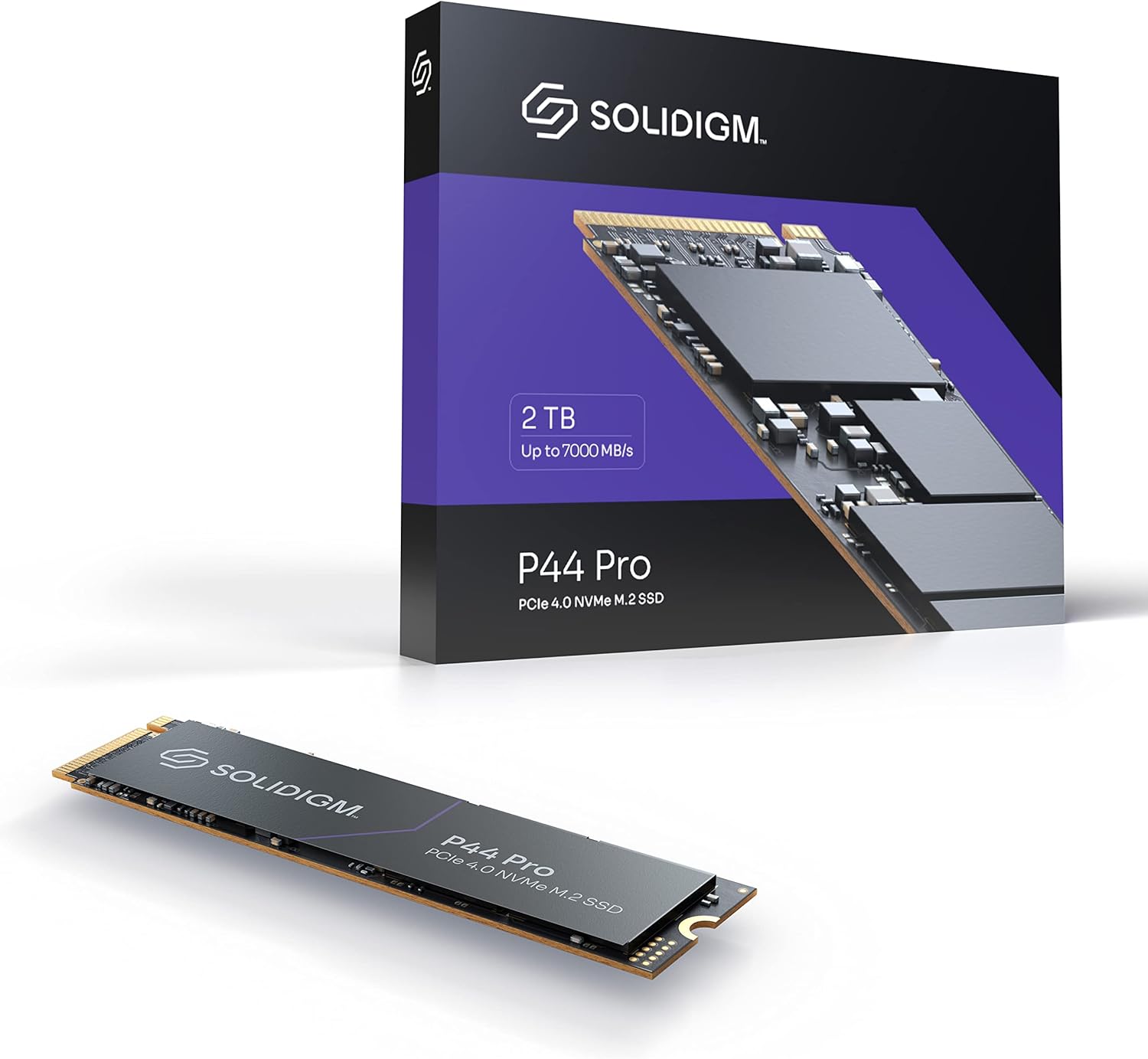 Solidigm P44 Pro Series 2TB PCIe GEN 4 NVMe 4.0 x4 M.2 2280 3D NAND Internal Solid State Drive, Read/Write Speed up to 7000MB/s and 6500MB/s, SSDPFKKW020X7X1…