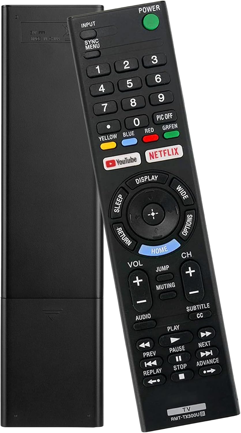 Replacement Remote Control for Sony-TV-Remote Universal Remote for Sony Smart TVs and Sony Bravia TVs for All Sony LED UHD LCD HD Google TVs RMT-TX300U RMT-TX100U Remote with YouTube,Netflix Buttons