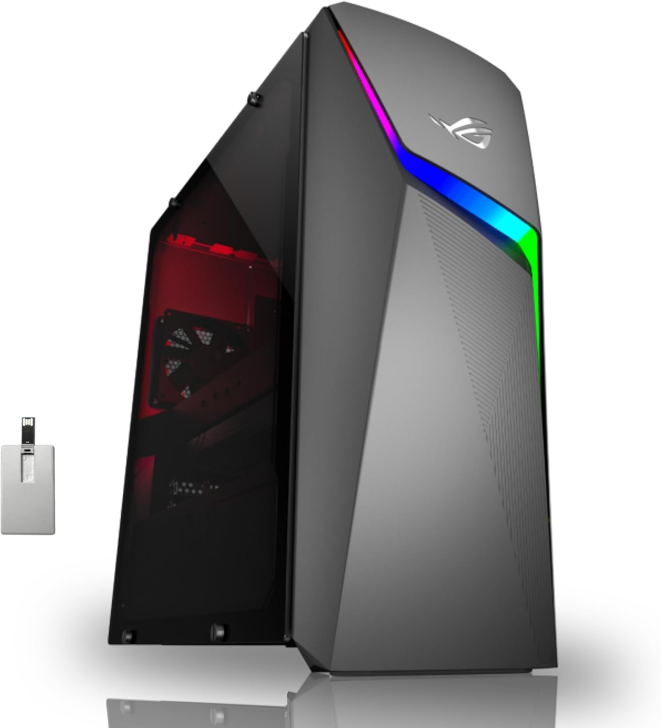 ASUS ROG Gaming Desktop, Intel i5-11400F Processor, 32GB DDR4 RAM, 512GB PCIe SSD + 1TB HDD, NVIDIA GeForce GTX 1660TI 6GB DDR6, WiFi 6, Win 11, Grey, 32GB Hotface USB Card