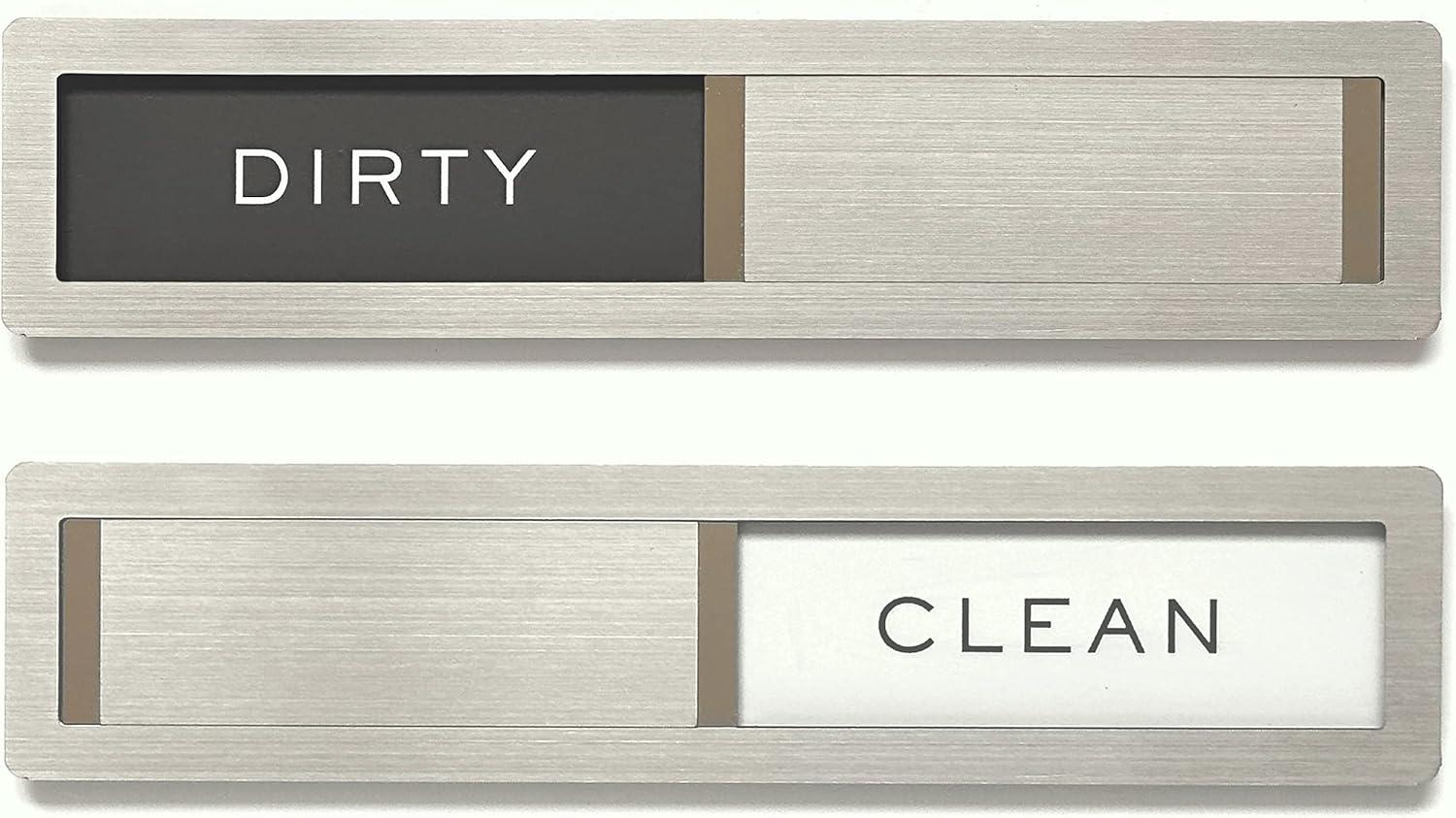 Dishwasher Magnet Clean Dirty Sign, Kubik Letters Premium Stainless Steel Grade 304, Kitchen Organizers and Storage Decor Accessories, Extra Adhesive Tapes Included.