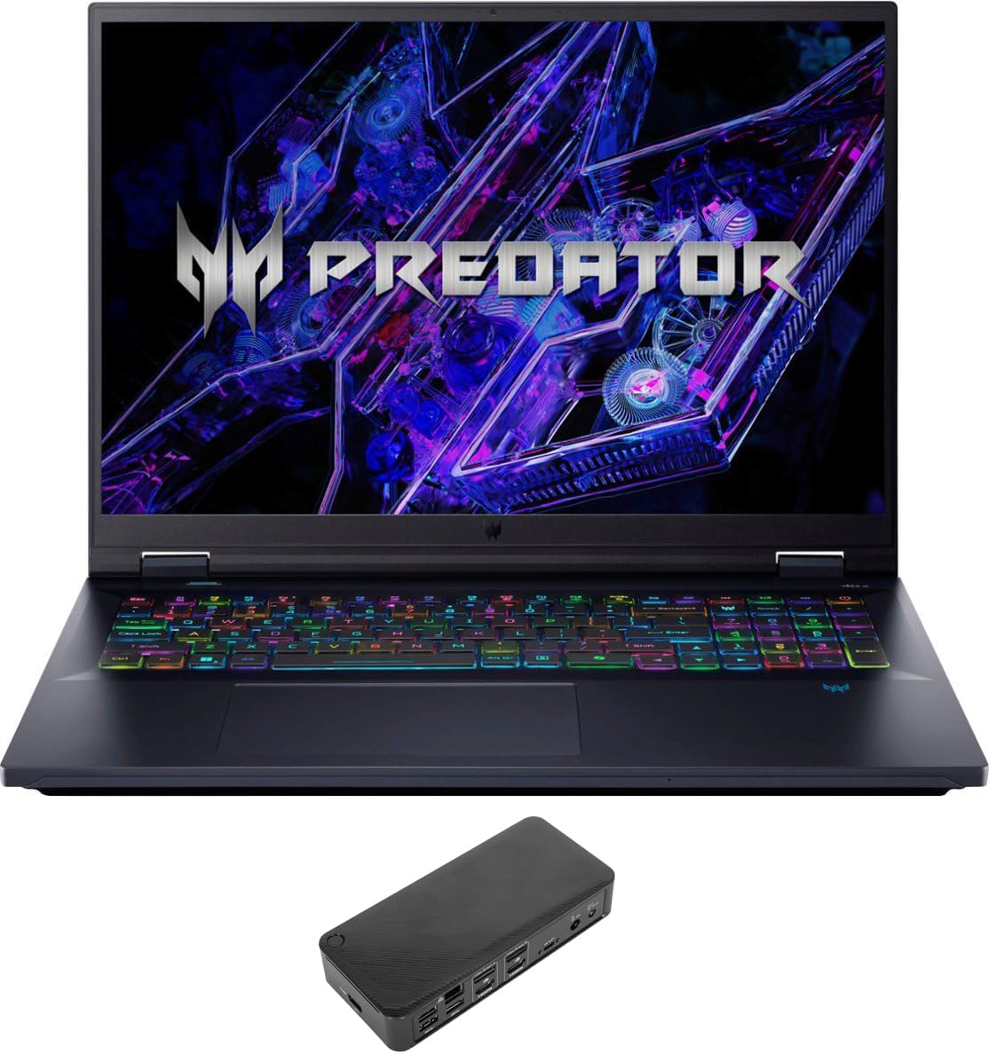 acer Predator Helios 18 Gaming & Entertainment Laptop (Intel i9-14900HX 24-Core, 64GB DDR5 5600MHz RAM, 2TB PCIe SSD, GeForce RTX 4090, 18″ 250 Hz Win 11 Pro) with USB-C Dock