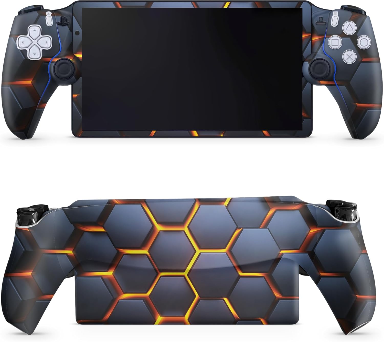 Gaming Skin Compatible with PS5 Portal Remote Player – Lava Hex – Premium 3M Vinyl Protective Wrap Decal Cover – Easy to Apply | Crafted in The USA by MightySkins