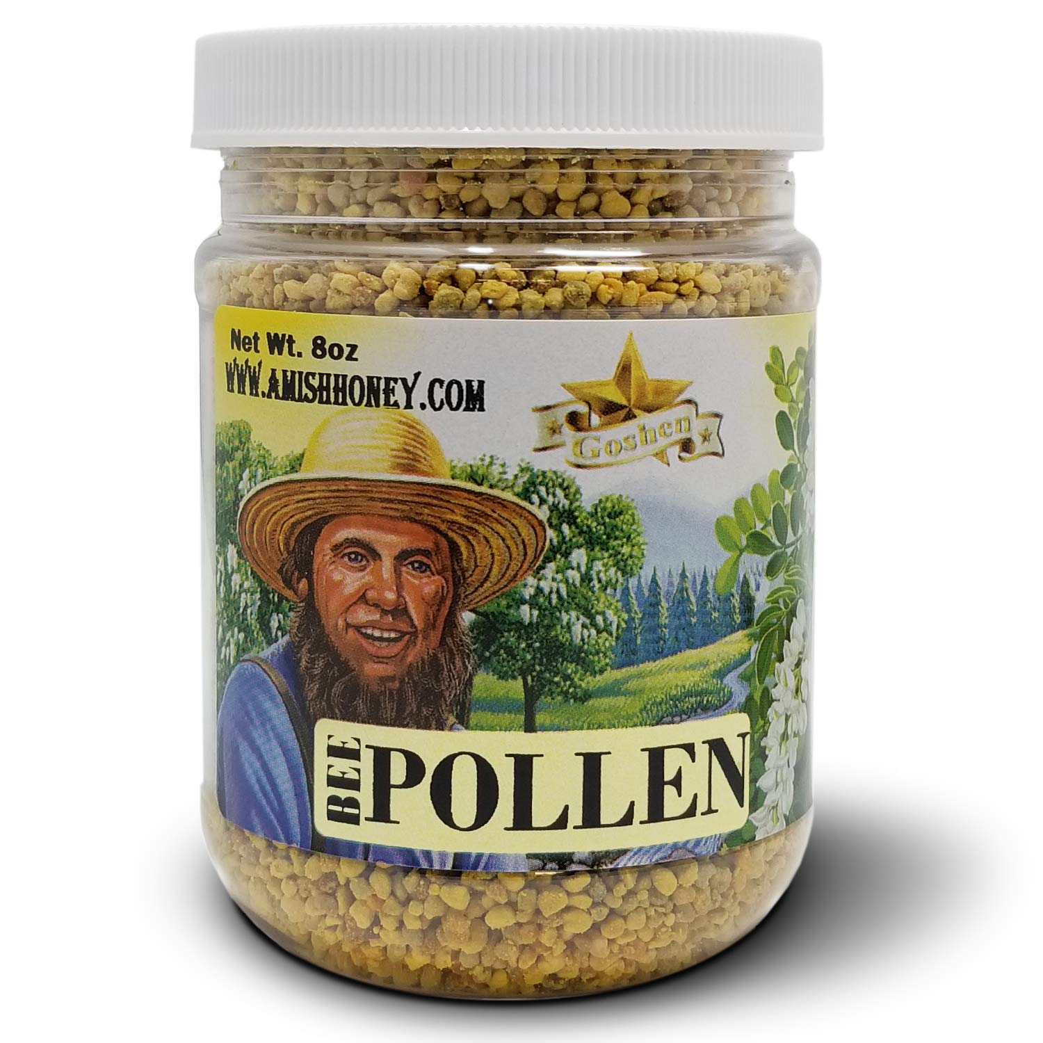 Goshen Amish Country Honey Extremely Raw BEE POLLEN Whole Granules Bee Pollen – 100% Pure Natural Health Benefits – Unfiltered | 8 Oz