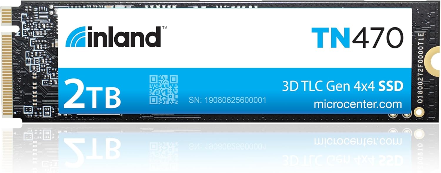 Inland TN470 SSD 2TB Gen4 NVMe M.2 Internal Gaming Solid State Drive, Up to 7,300MB/s, Storage and Memory for Laptop & PC Desktop