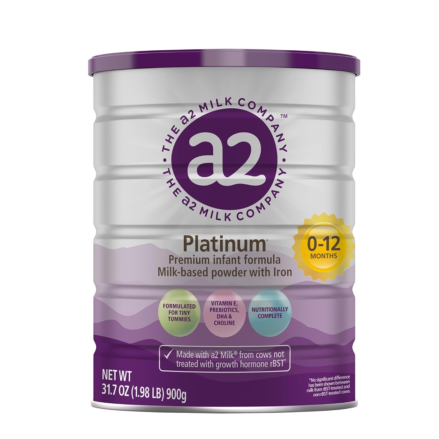 a2 Platinum® Premium Infant Formula for Babies ages 0-12 Months, Milk-Based Powder with Iron. Nutritionally Complete, made with Pure and Natural a2 Milk® – 31.7- oz Can