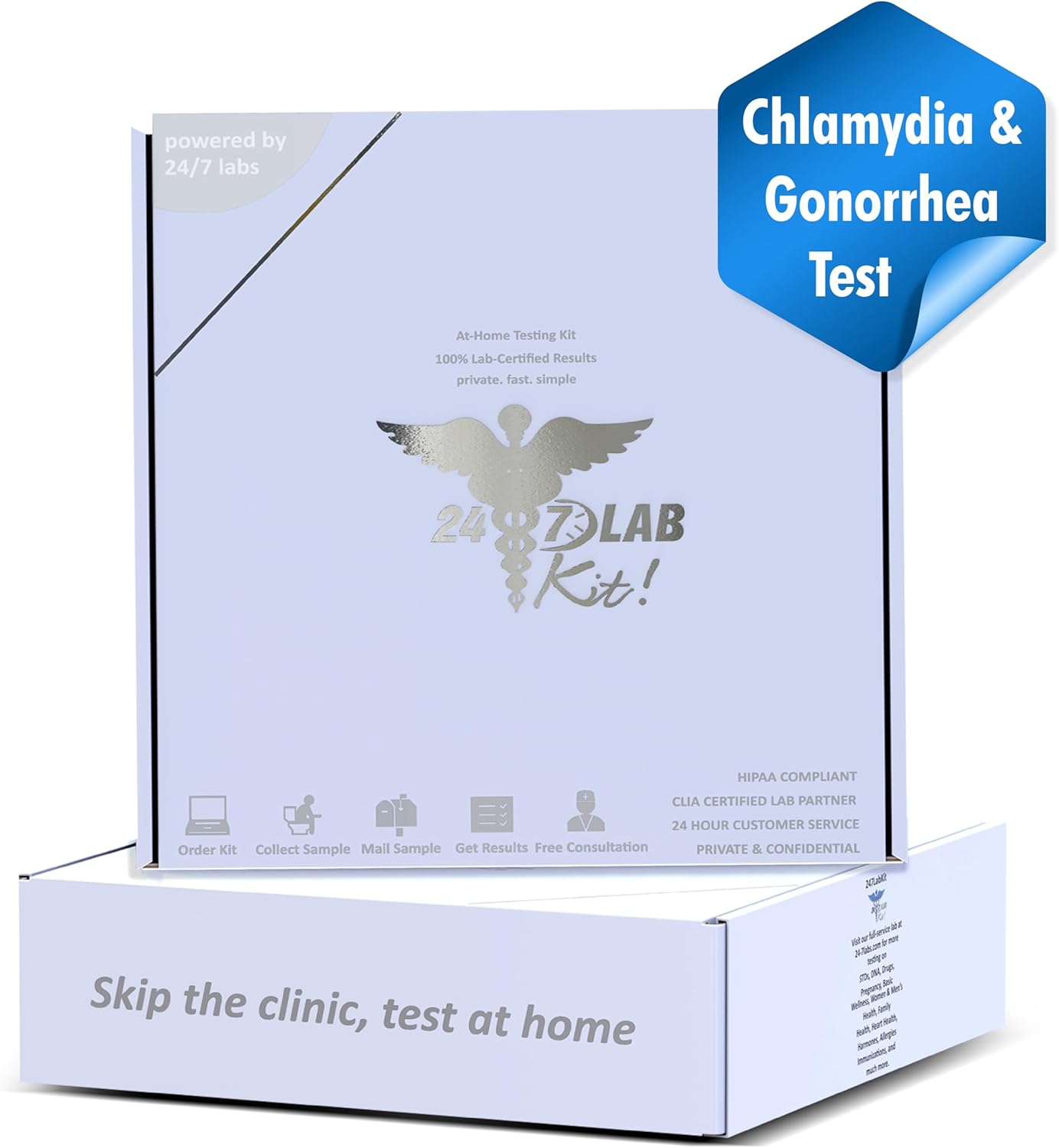 STD Testing Kit for Men and Women Chlamydia and Gonorrhea Screening Discreet and Accurate Results Private and Secure CLIA Certified Labs