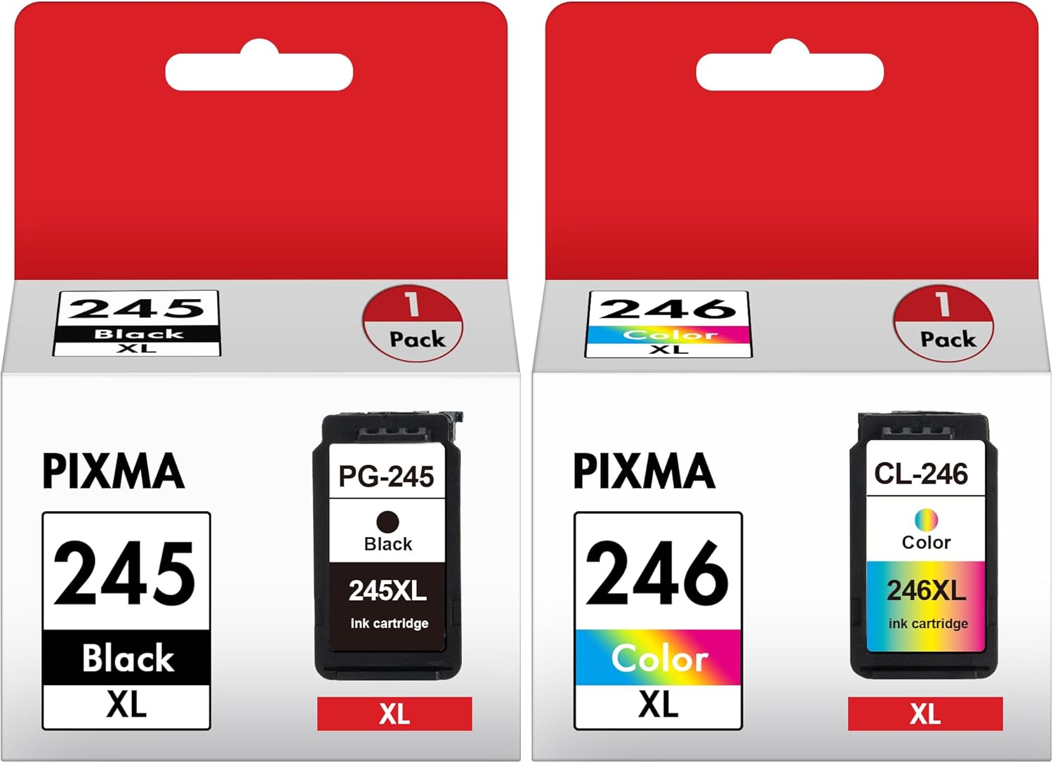 245XL Black and The 246XL Color Replacement for Canon 245XL 246XL Combo Pack Works for Canon Pixma MX490 MX492 MG2522 MG3022 MG2520 TS3100 TS3122 TS3300 TS3322 TR4522 Printer (1 Black, 1 Color)