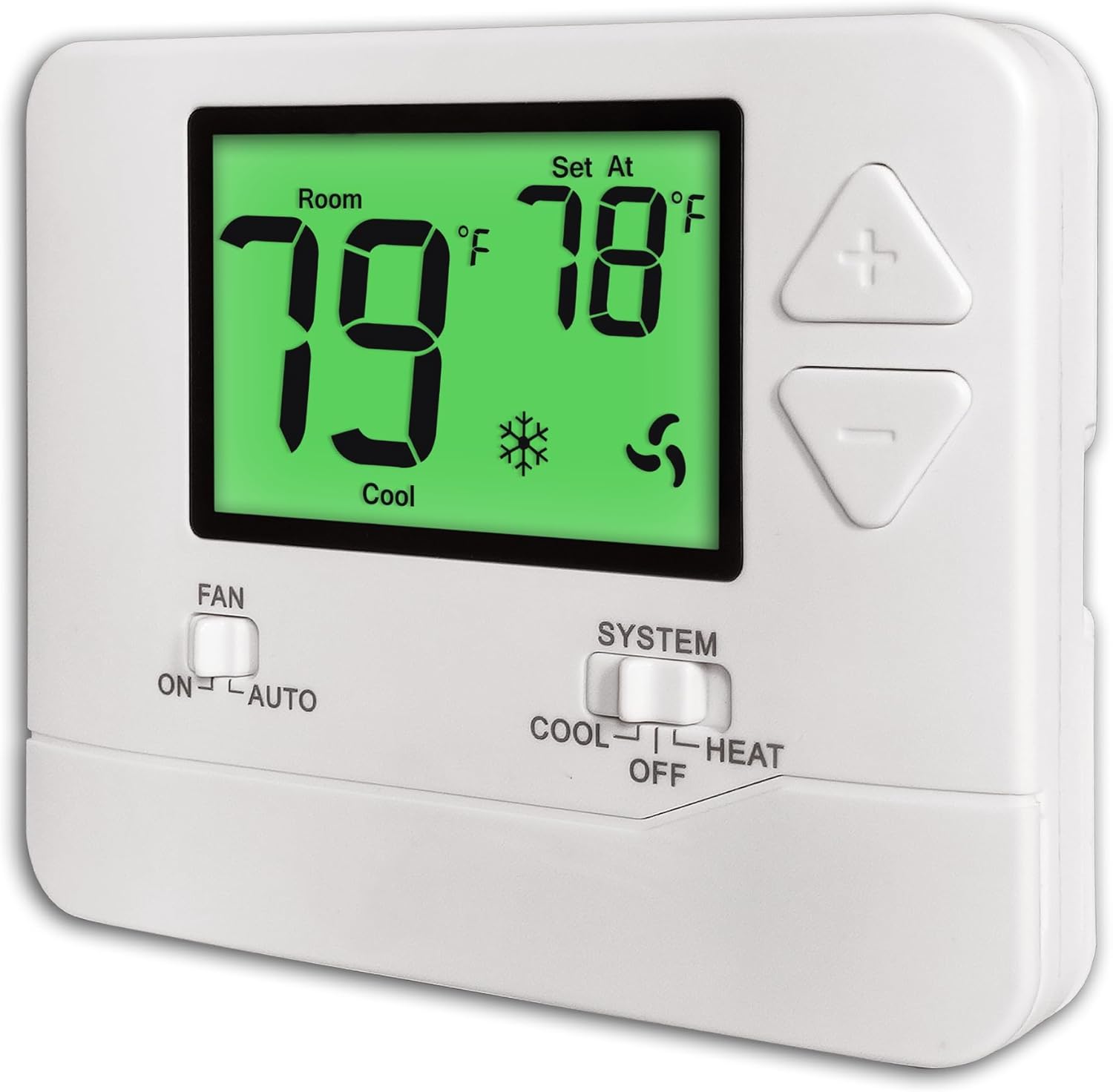 Non-Programmable Thermostats for Home Conventional Single-Stage Systems, up to 1 Heat/ 1 Cool (with Green Backlight)