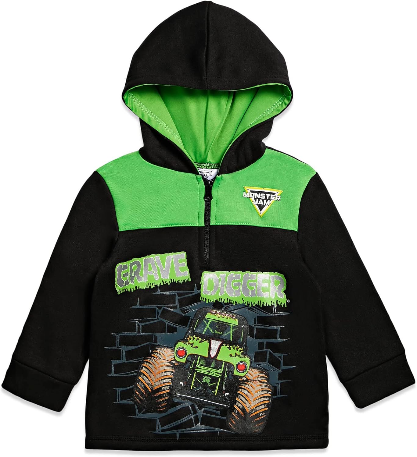 Monster Jam Grave Digger Half Zip Hoodie Toddler to Little Kid