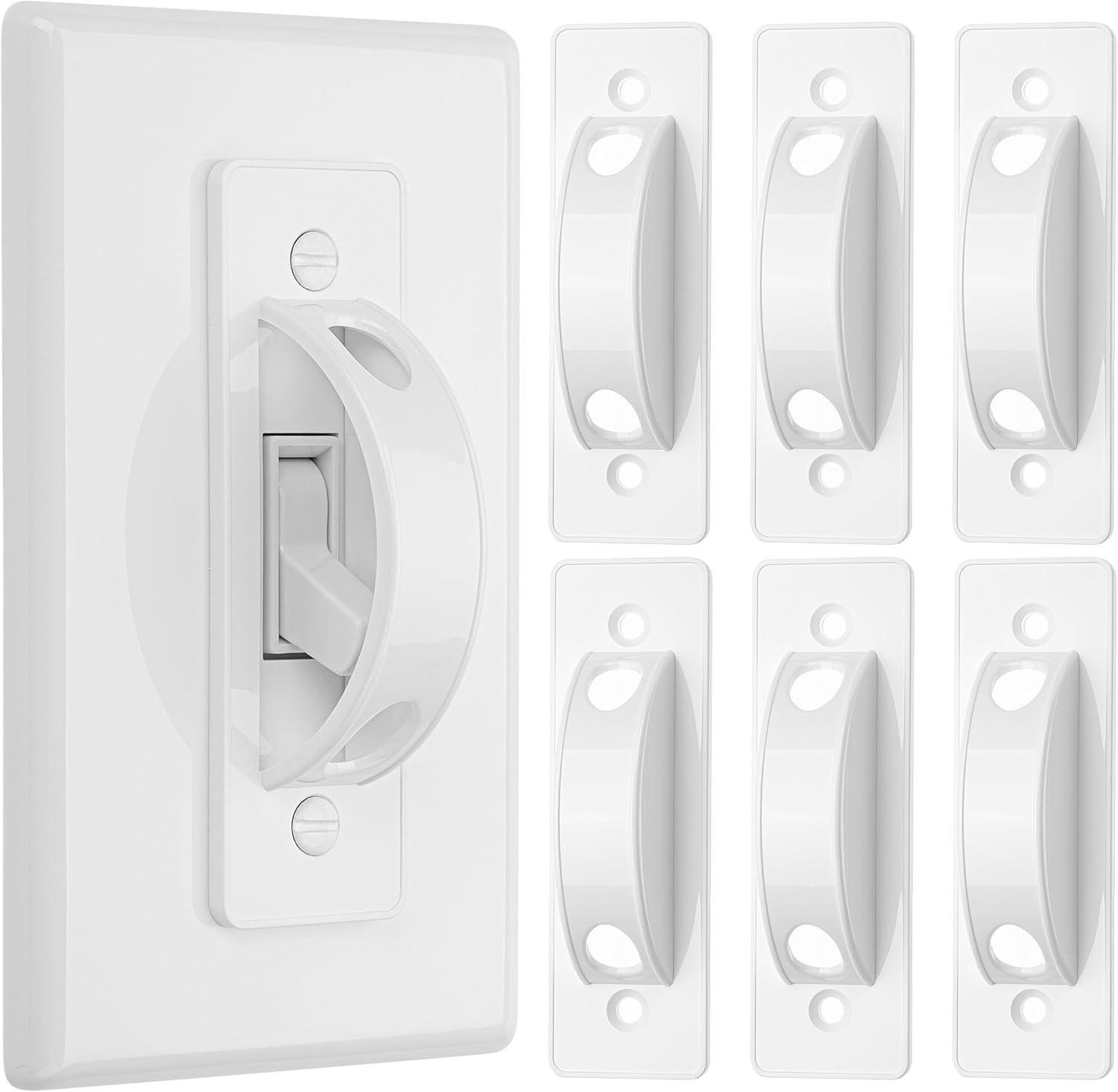 Bates- Light Switch Guard Cover, 6 Pack, White, Toggle Switch Cover, Light Switch Blocker, Light Switch Cover Child Proof Light Switch Cover Guard, Lightswitch Cover, Toggle Switch Guard