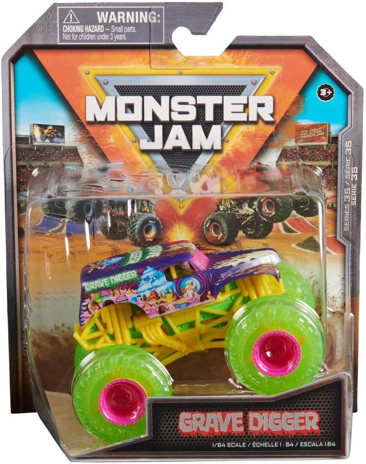 Monster Jam 2024 Official 1:64 Diecast Truck Series 35 Street Treats Grave Digger