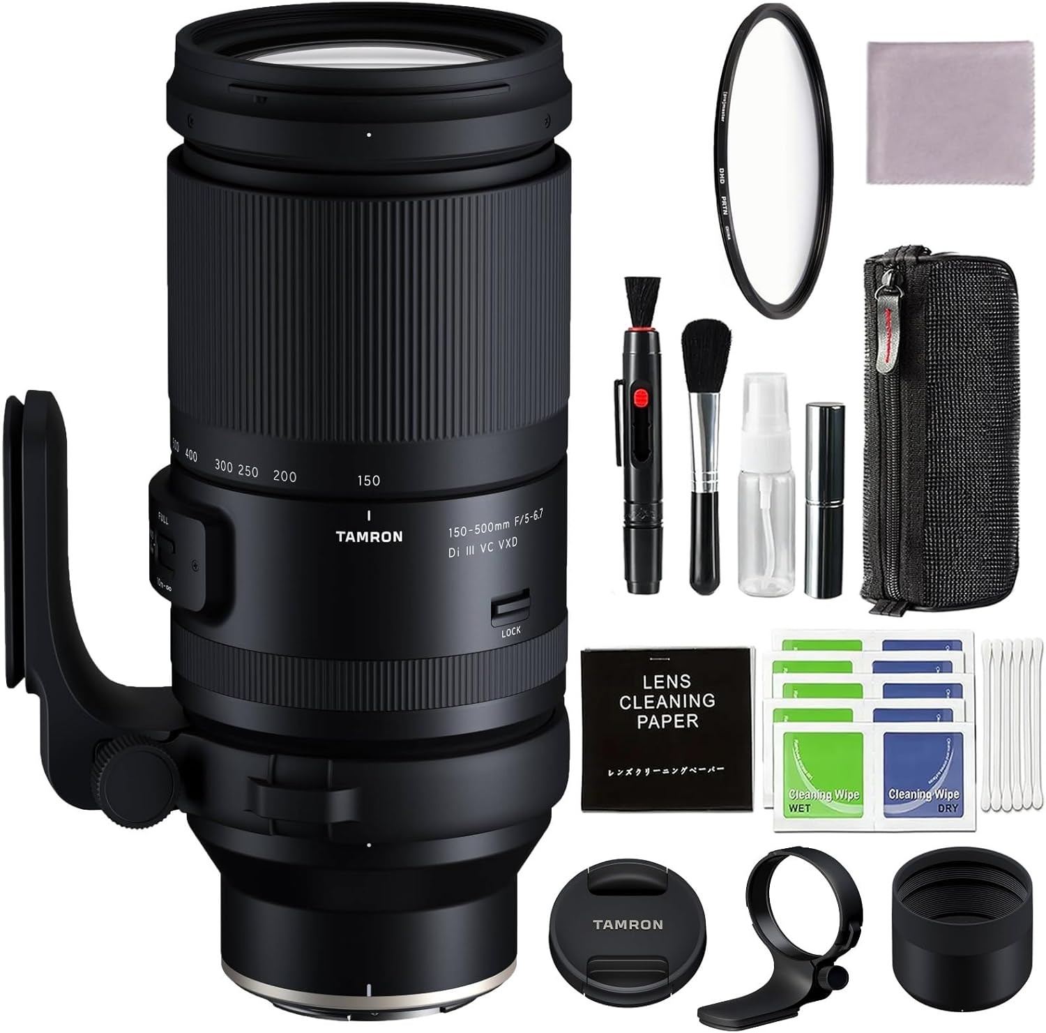 Tamron 150-500mm f/5-6.7 Di III VC VXD Lens for Nikon Z Mount with Pixel Advanced Accessories & Travel Bundle | AFA057Z-700 | Tamron 150-500mm for Nikon Z