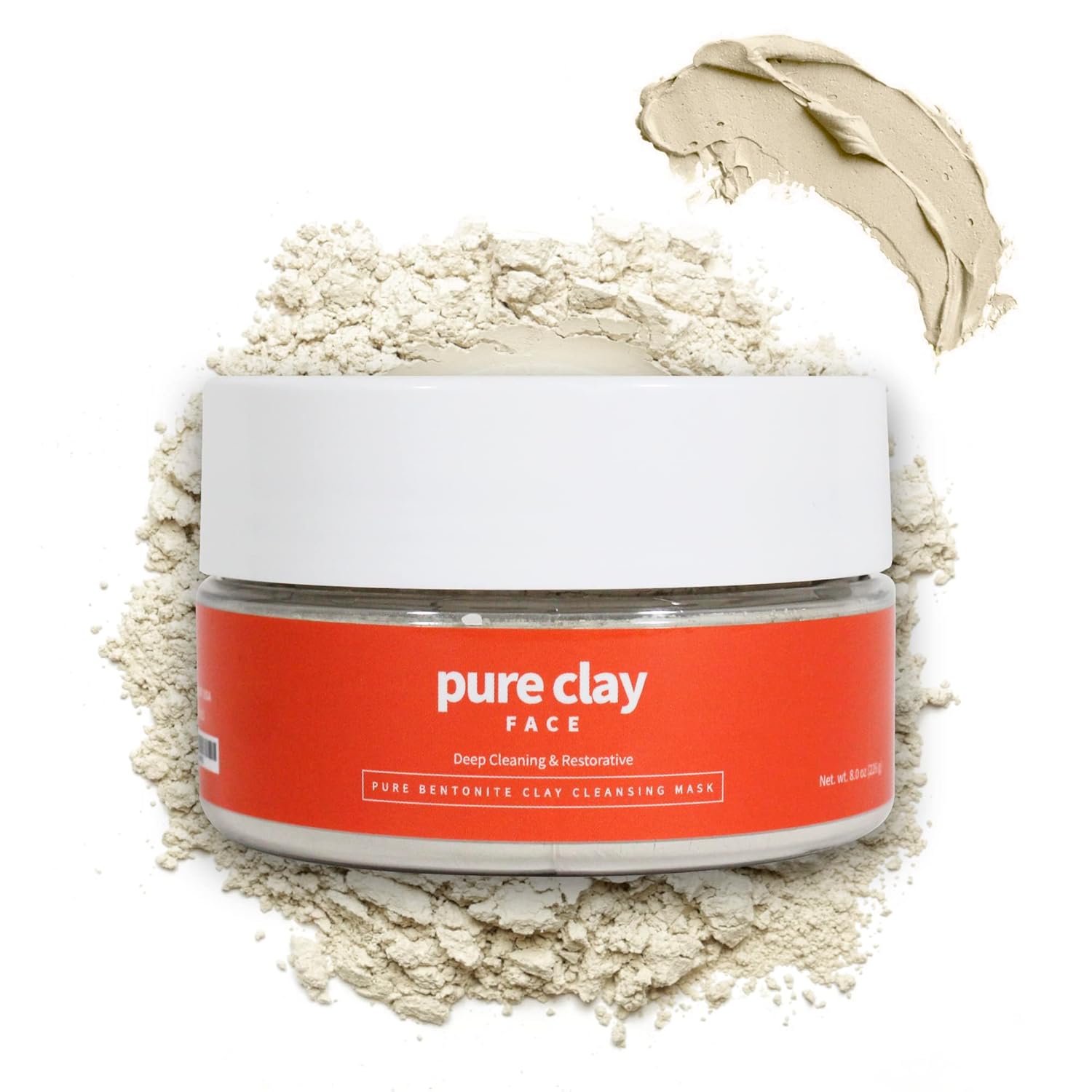 Calcium Bentonite Clay Face Mask, Hydrating Montmorillonite Clay Mask for Face, Deep Pore Cleansing Bentonite Clay Mask for Facial Skincare