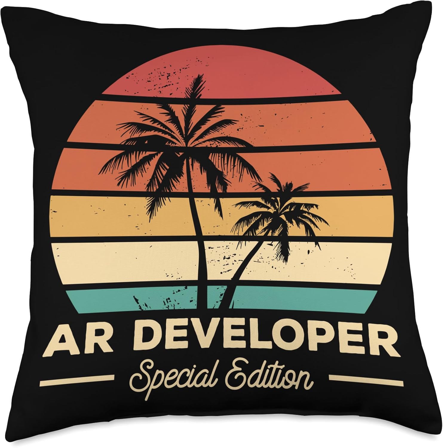 Vintage AR Developer Augmented Reality Throw Pillow, 18×18, Multicolor