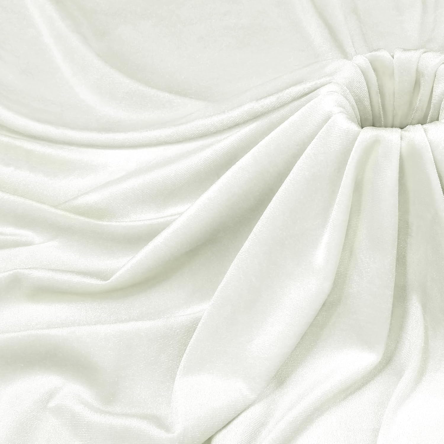 P Pothuiny Ivory White Velvet Fabric by The Yard, 1 Yard x 60 Inch Wide Luxury & Soft Stretchy Velvet Cloth Fabric for Sewing, Apparel, Upholstery – 90% Polyester 10% Spandex