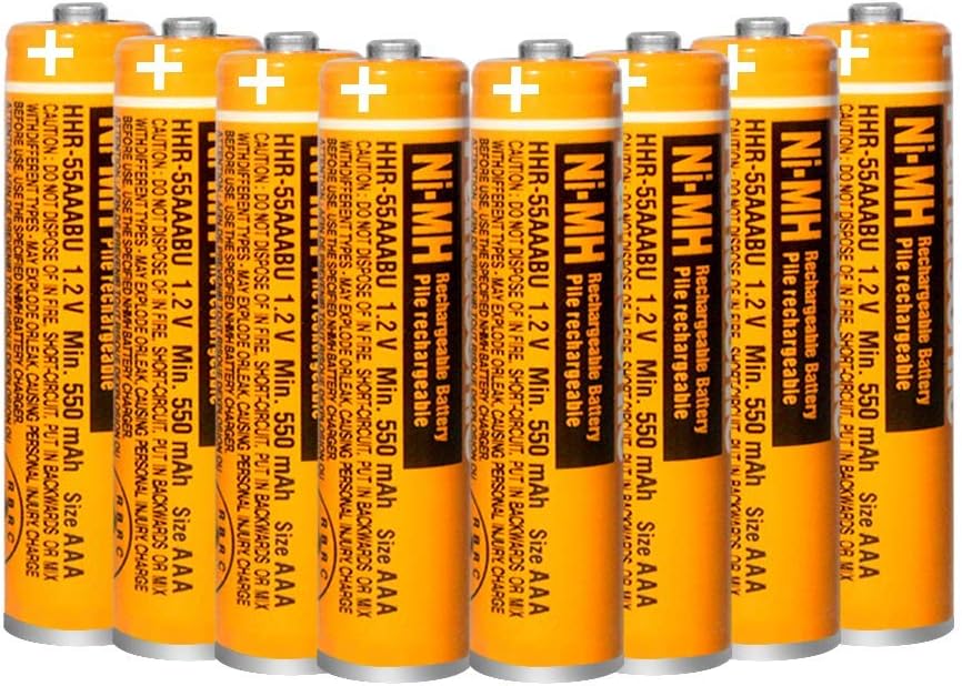 8 Pack HHR-55AAABU NI-MH Rechargeable Battery 550mAh AAA 1.2V Batteries for Panasonic Cordless Phones