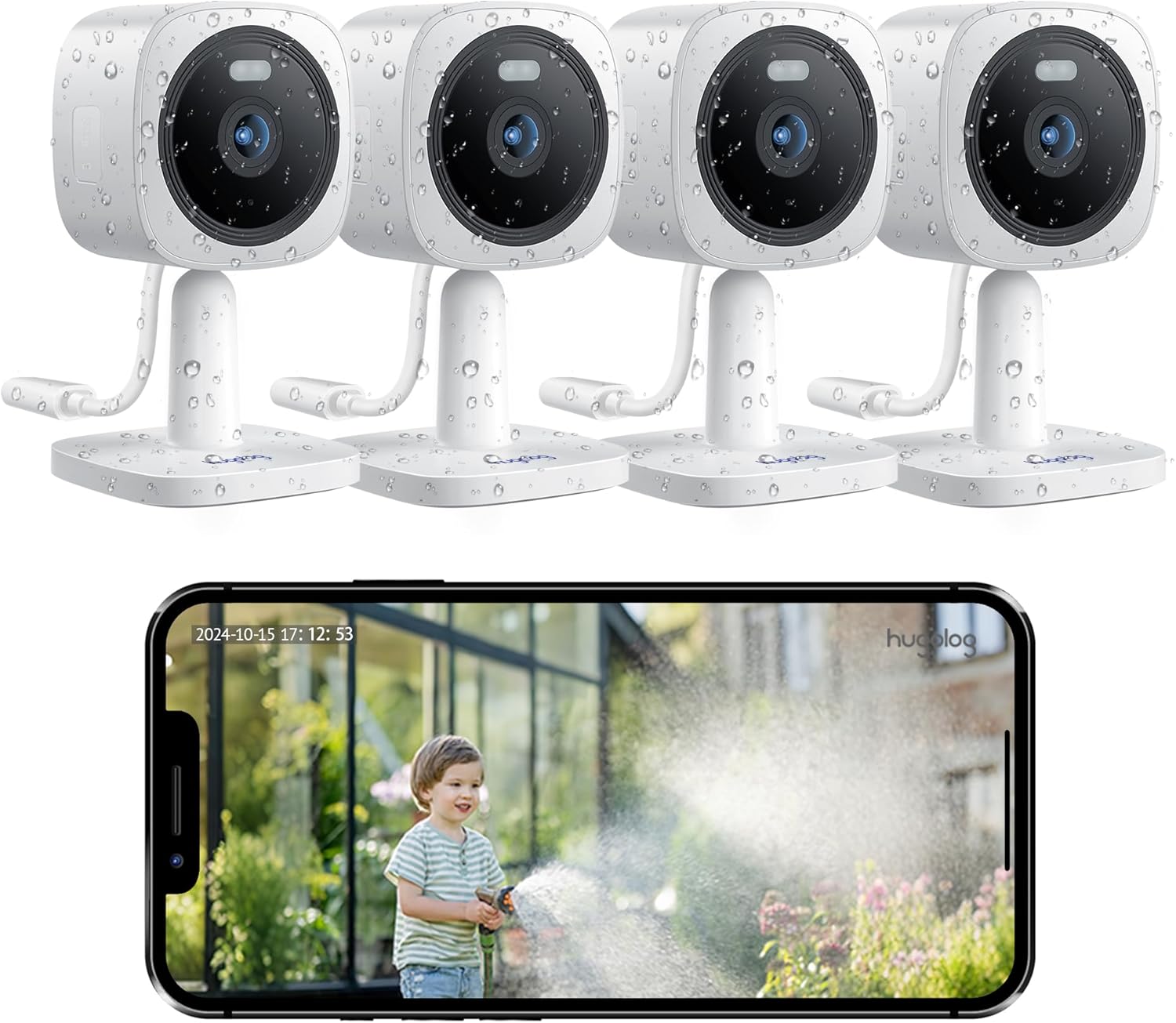 Hugolog 3K 5MP Outdoor Indoor Security Cameras for Home Security, Home Camera with Starlight Color Night Vision,Built-in Spotlight,Motion Detection,2-Way Talk,US Cloud & Local Storage,Works with Alexa