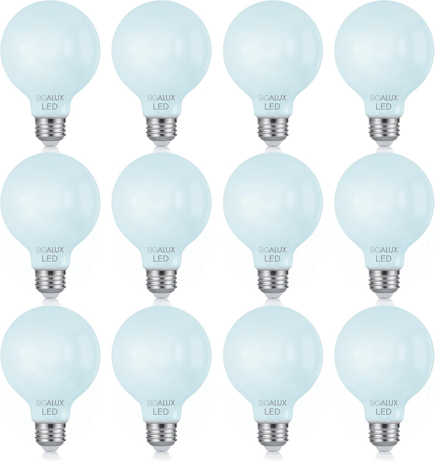 Sigalux A19 LED Light Bulb Energy Star Certified, 60 Watt Equivalent, Dimmable LED Bulb Soft White 5000K 500LM 11.5W, E26 Standard Led Bulbs, UL Listed, 12 Packs