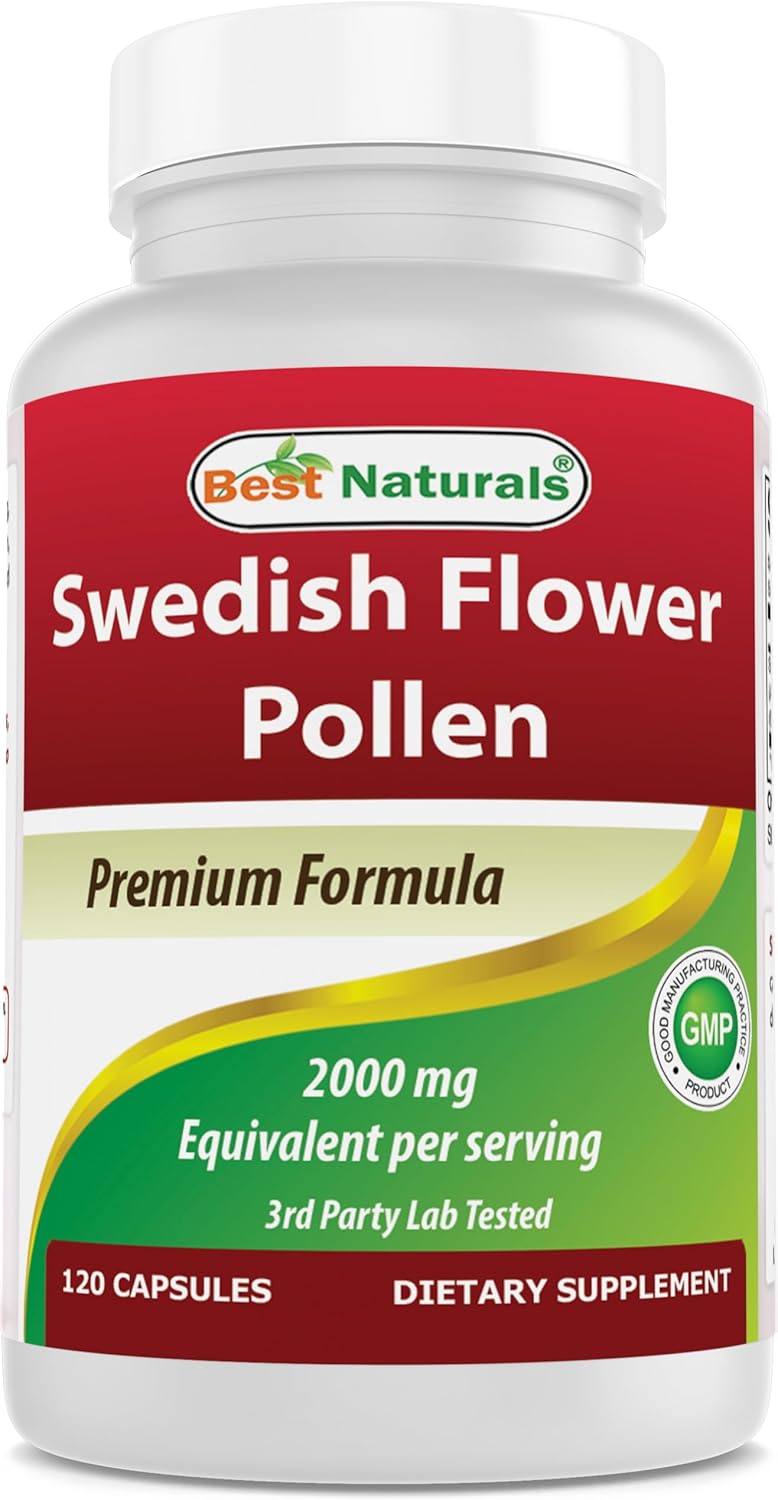 Best Naturals Swedish Flower Pollen 2000 mg Equivalent Per Serving- 120 Capsules