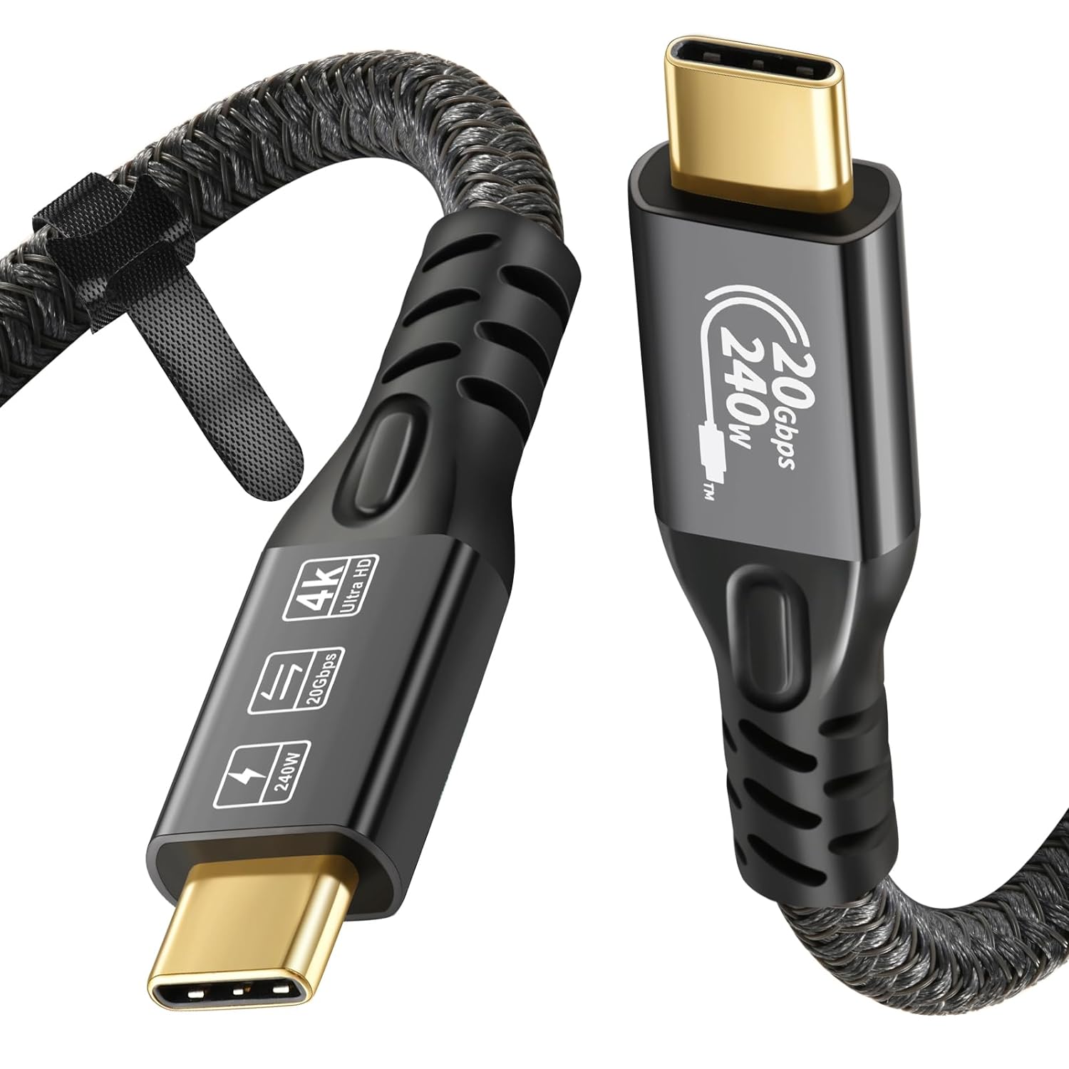 USB C Cable 3.2 Gen 2X2 20Gbps, Type C 4K@60Hz UHD Video 5A/240W PD3.1 Fast Charge Cord with E-Marker Compatible with Thunderbolt 3/4 MacBook Pro Samsung Galaxy Pixel Dell Monitor etc