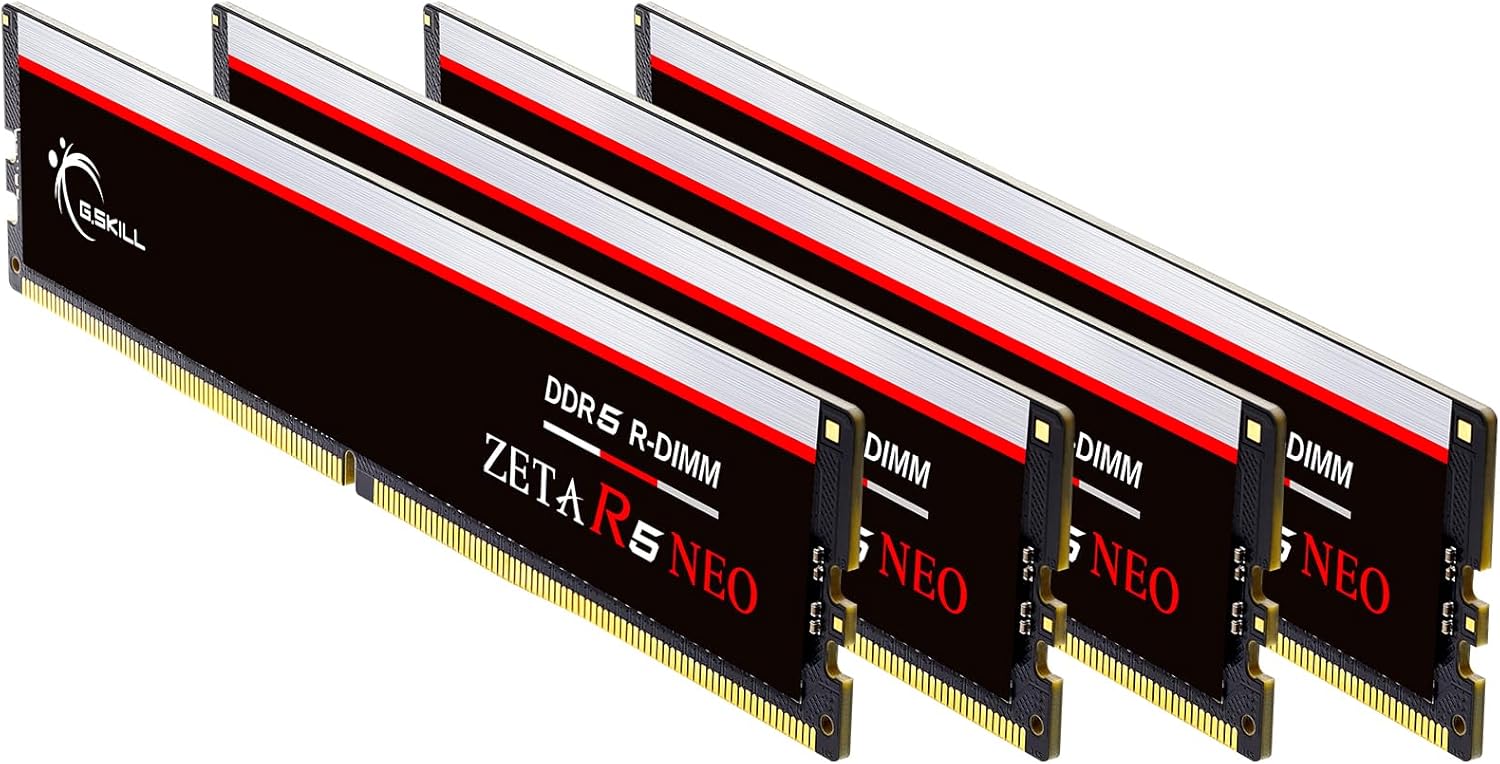 G.SKILL Zeta R5 NEO Series (AMD Expo) DDR5 RAM 64GB (4x16GB) 6000MT/s CL30-36-36-96 1.40V Desktop Computer Memory RDIMM – Black (F5-6000R3036G16GQ4-ZR5NK)