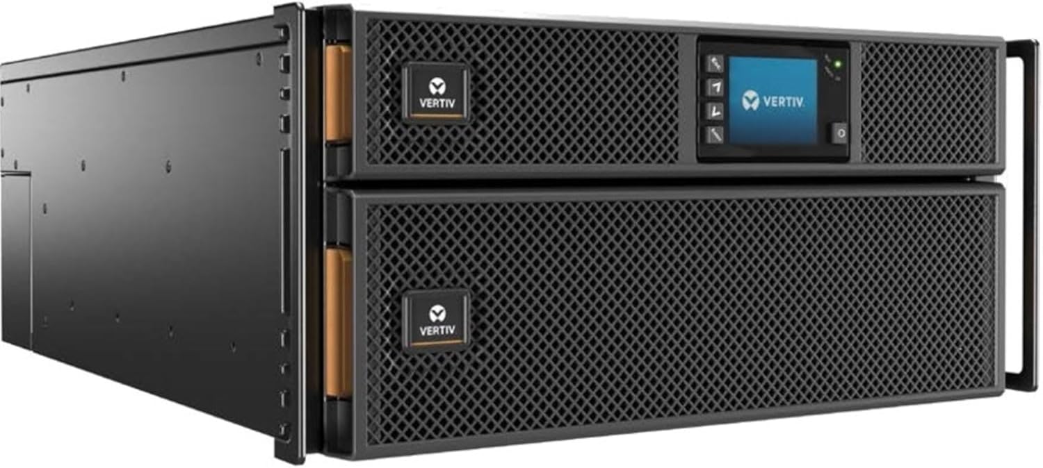 Vertiv Liebert GXT5 UPS with RDU101/Webcard – 8kVA 8kW 208 and 120V, Online Double Conversion 6U Rack/Tower, Energy Star Certified, Lead Acid, Battery Backup, 1.0 Power Factor (GXT5-8000MVRT6UXLN)