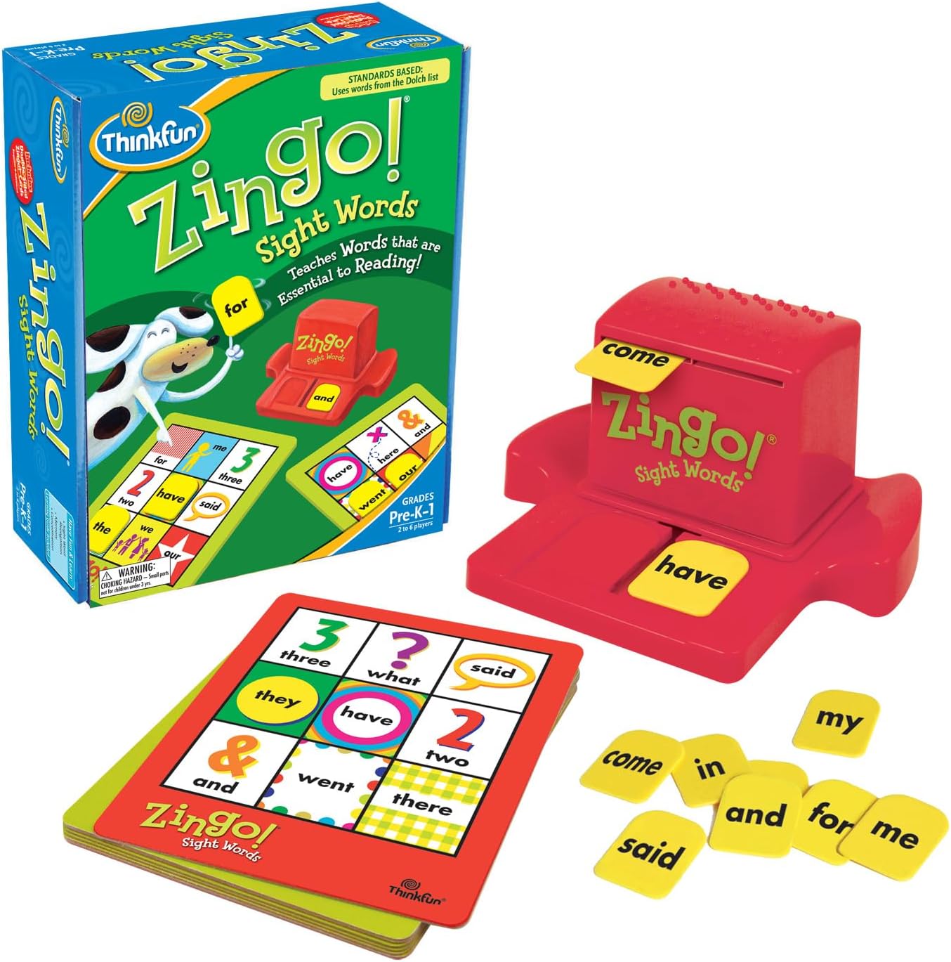 ThinkFun Zingo Sight Words Game – Award-Winning Educational Toy | Sight Words Flash Cards Kindergarten Alternative | Learn to Read Game for Pre-K to 2nd Grade | STEM Toy for 5 Year Old | Multicolor