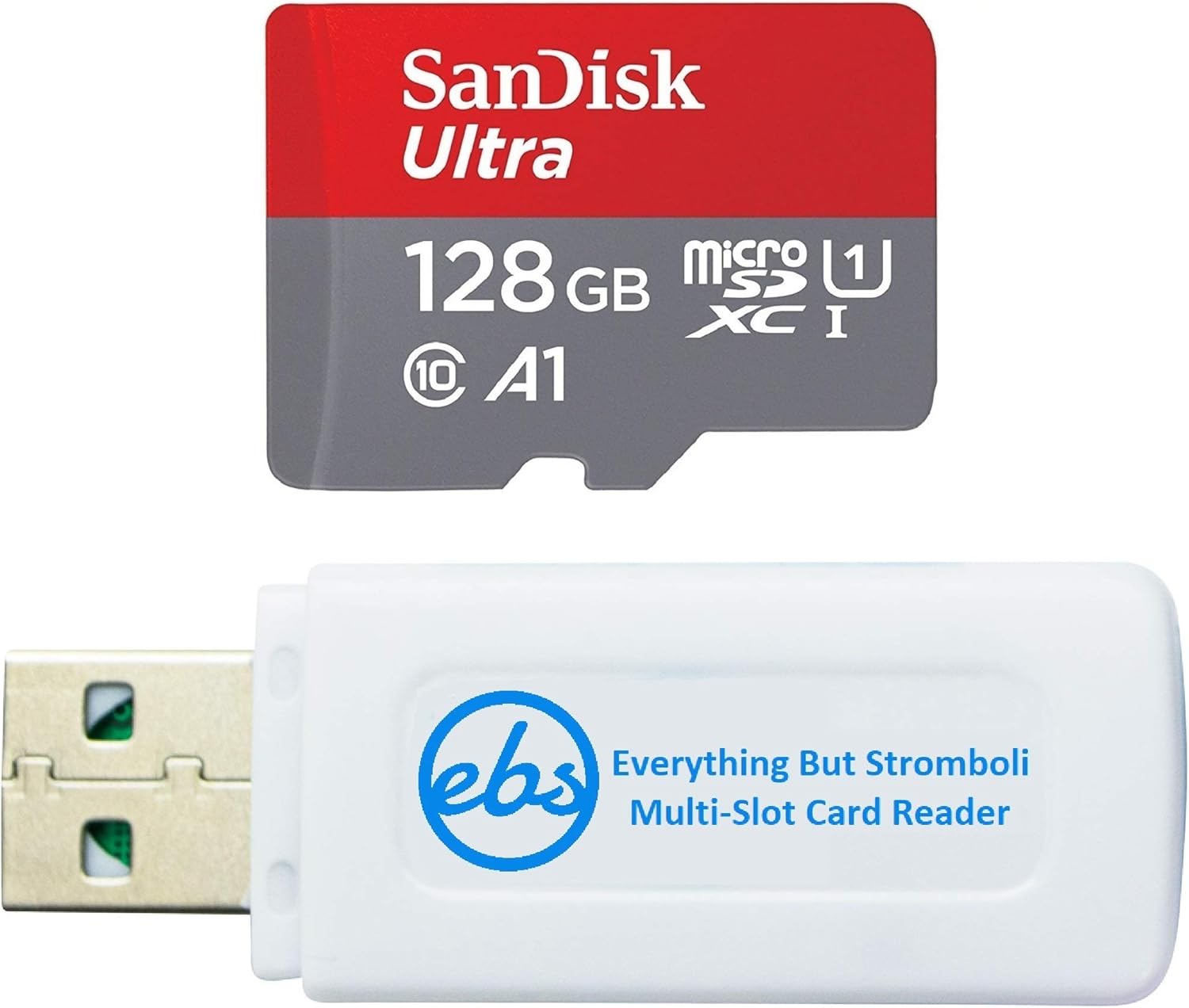 SanDisk Ultra 128GB Micro SD Card for LG Phones Works with LG Velvet 5G, LG K92 5G, LG V60 ThinQ 5G (SDSQUA4-128G-GN6MN) Bundle with (1) Everything But Stromboli SD & MicroSDXC Memory Card Reader