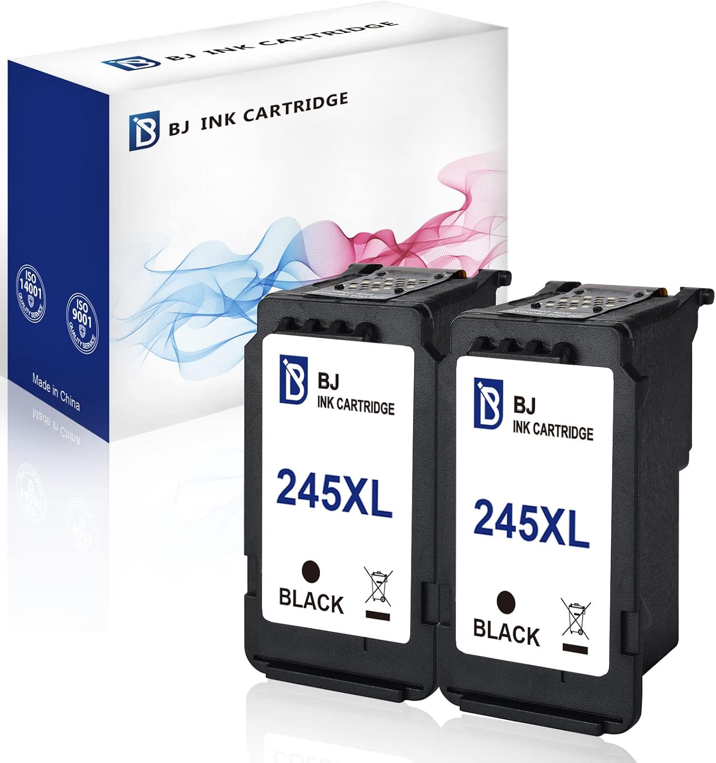 BJ Ink Cartridges Replacement for Canon PG-245XL 245 XL Compatible with Canon PIXMA MG2520 MG2920 MG2922 MG2924 MG2420 MG2522 MG2525 MX490 Printer (2 Black)