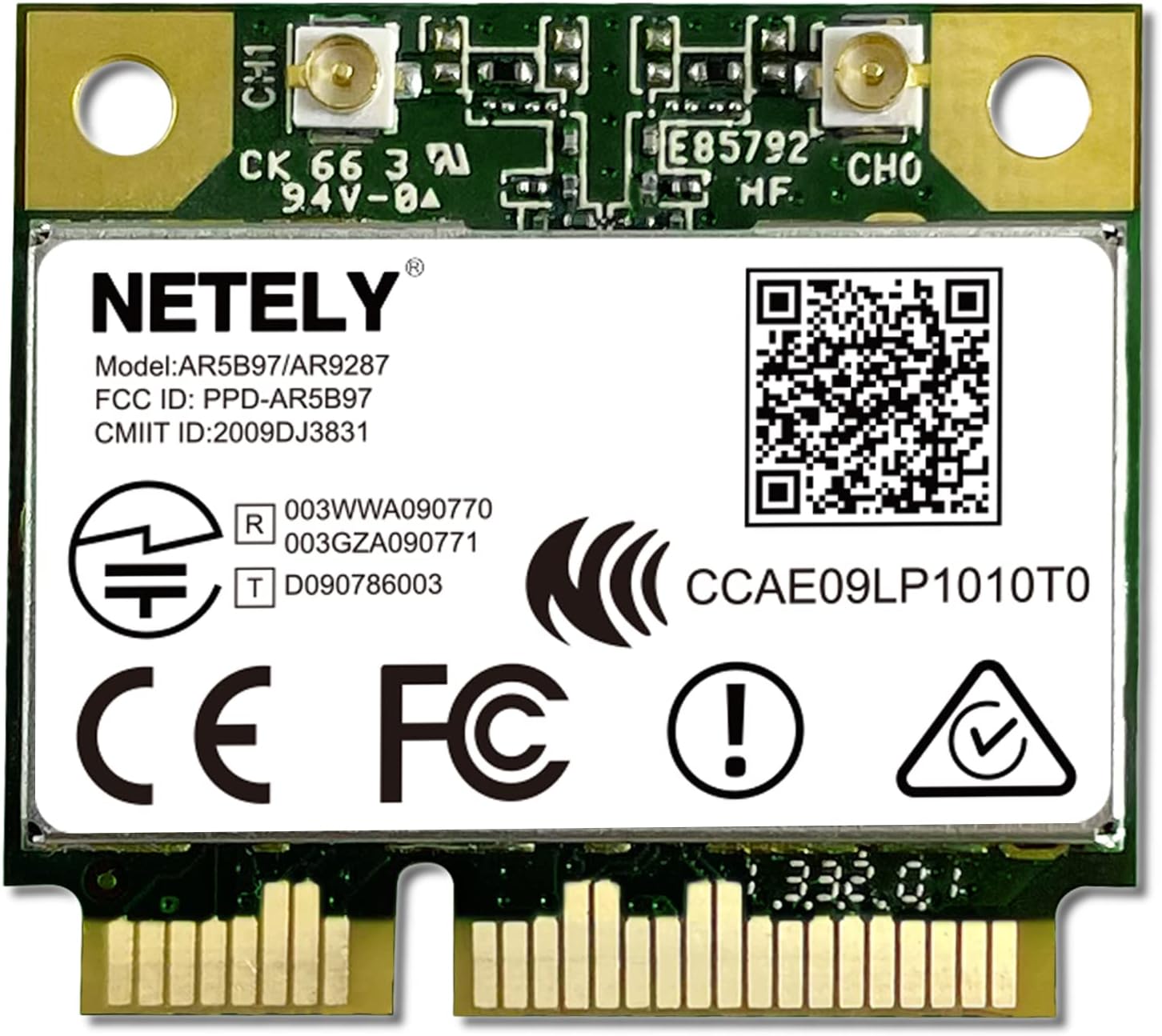 IEEE 802.11N Mini-PCIE Interface 300Mbps WiFi Adapter for Laptop PCs and Desktop PCs, Mini-PCIE WiFi Card, Qualcomm Atheros AR9287 Wireless Network Adapter (AR9287)