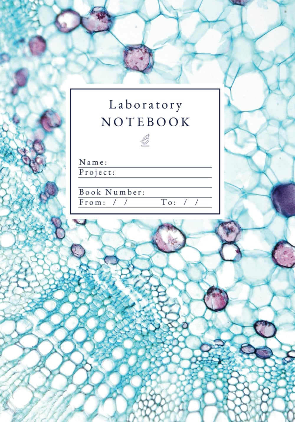 Laboratory Notebook for Research Student in Science: STEM Press, Chemistry / Biology Lab Notebook, Official format, Grid Paper, 7”x10”, 119 pages, microscopic image blue