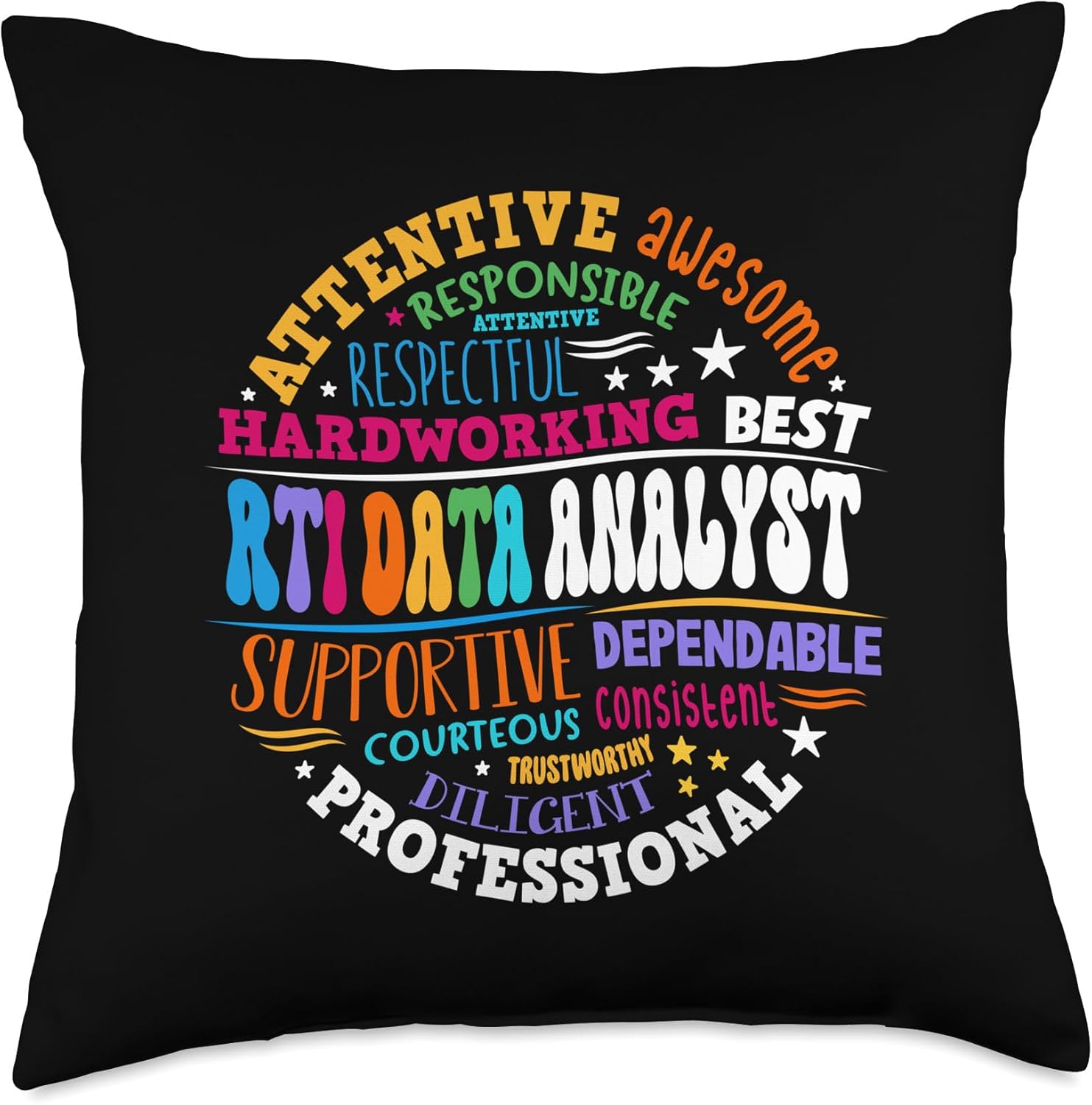 Groovy RTI Data Analyst T Response Intervention Teacher Throw Pillow