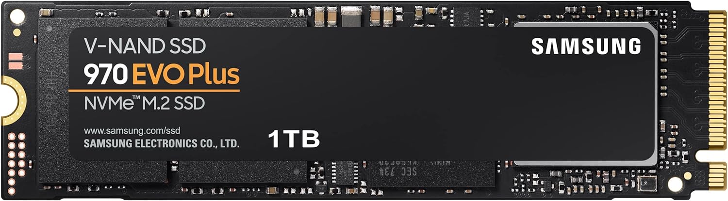 SAMSUNG 970 EVO Plus SSD 1TB NVMe M.2 Internal Solid State Hard Drive, V-NAND Technology, Storage and Memory Expansion for Gaming, Graphics w/Heat Control, Max Speed, MZ-V7S1T0B/AM