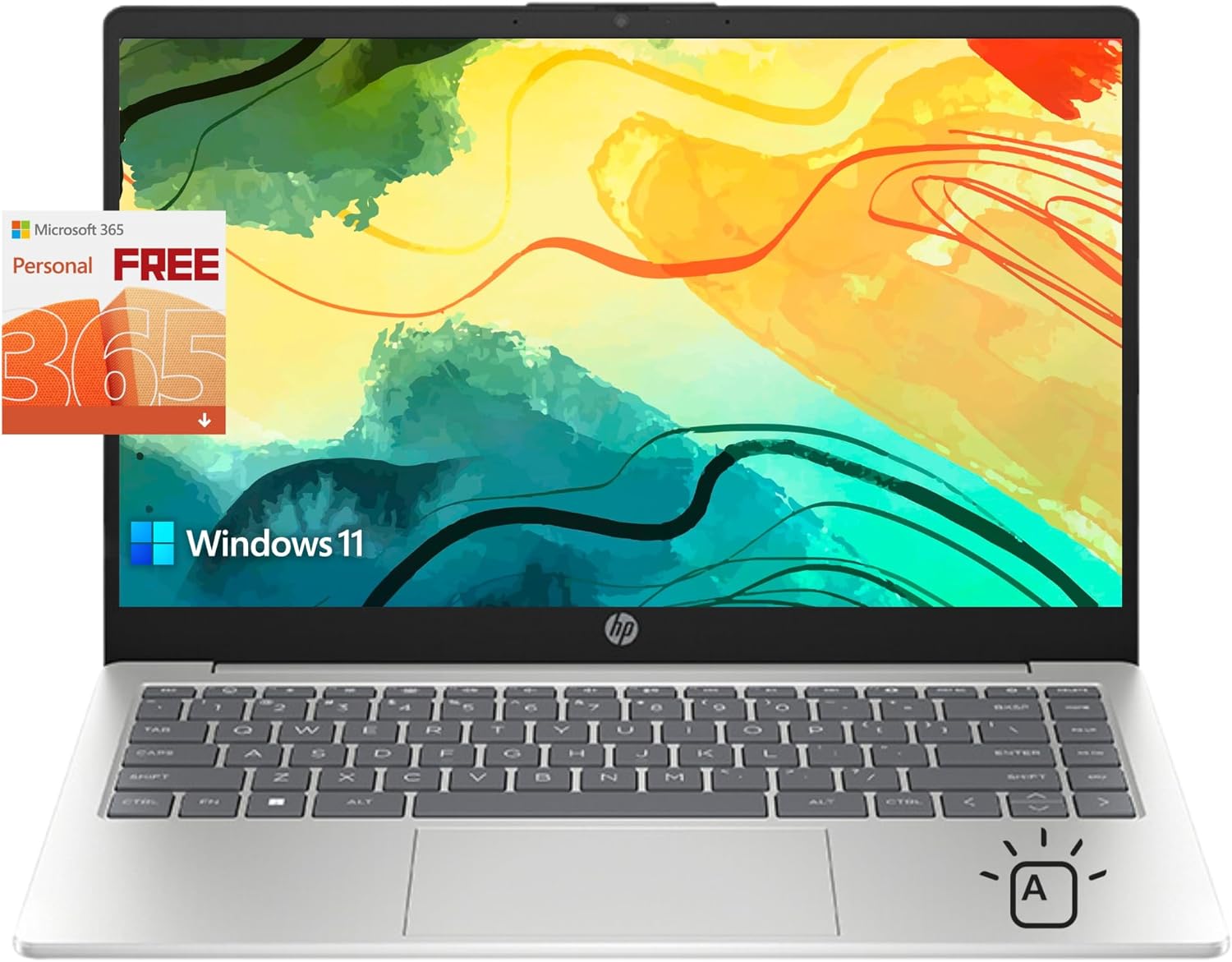 HP 14″ IPS FHD Display Laptop, 16GB Memory, 1TB Storage, Backlit Keyboard, Intel Quad-Core Processor Up to 3.7GHz, Type-C, Fast Charge, Microsoft 365 1-Year Included Windows 11S with Accessories