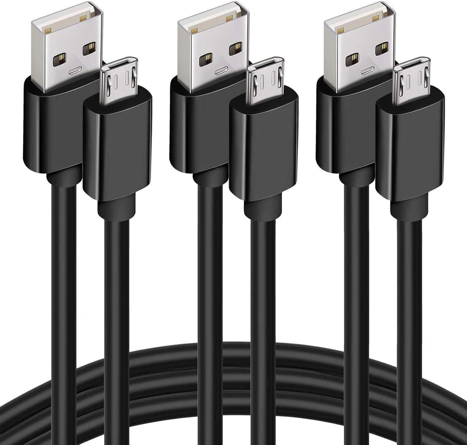 Mancro Micro USB Cable, Universal 3Pack 6ft Long Android Charger Cable, High Speed Sync Charger Cord and Micro USB Data Cord Wire fit for Samsung Galaxy S7 Edge, S7, S6 Edge, S6, Black