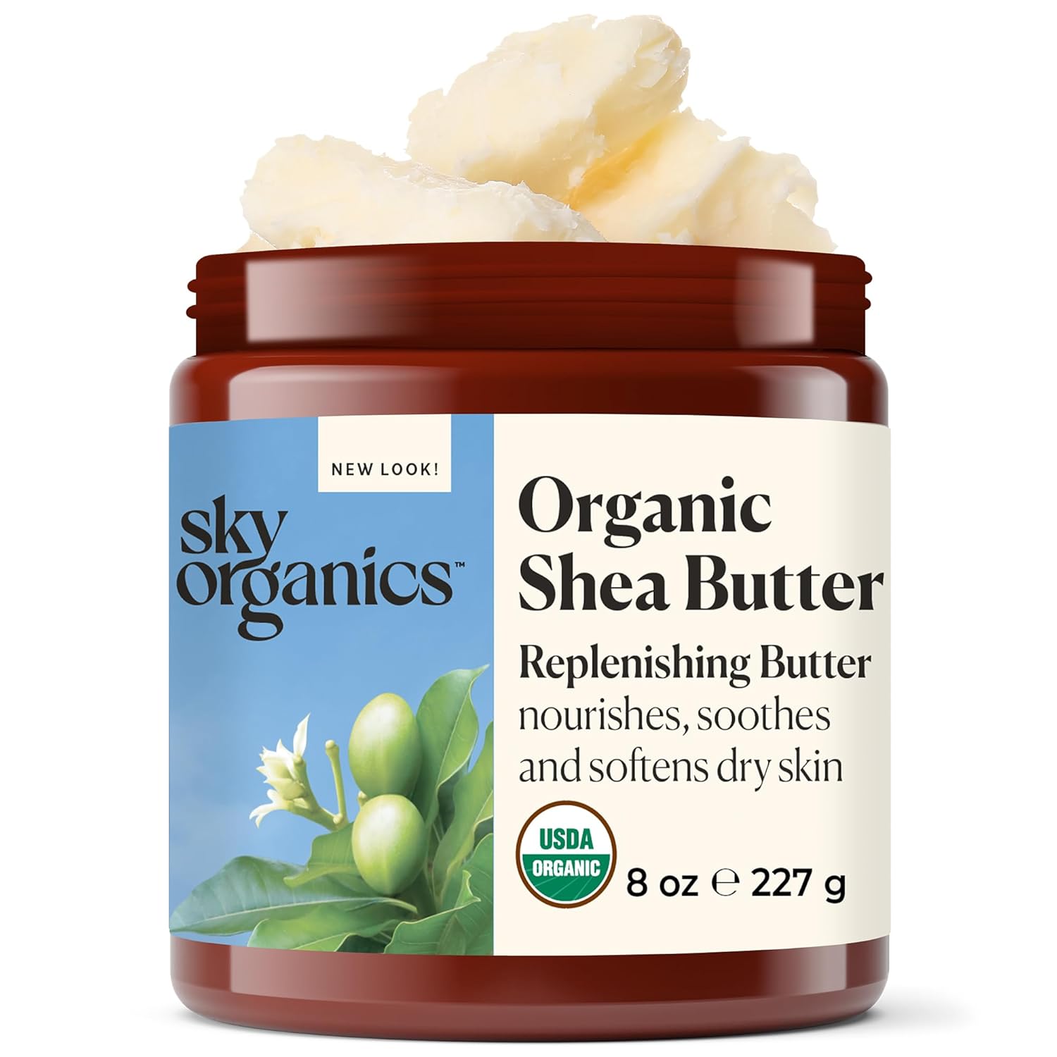 Sky Organics – Organic Shea Butter, 8 oz – Nourishes, Soothes, and Softens Dry Skin – Raw & Undefined – Essential Fatty Acids & Antioxidants – Natural, Vegan & Cruelty Free – Skin Care & Self Care