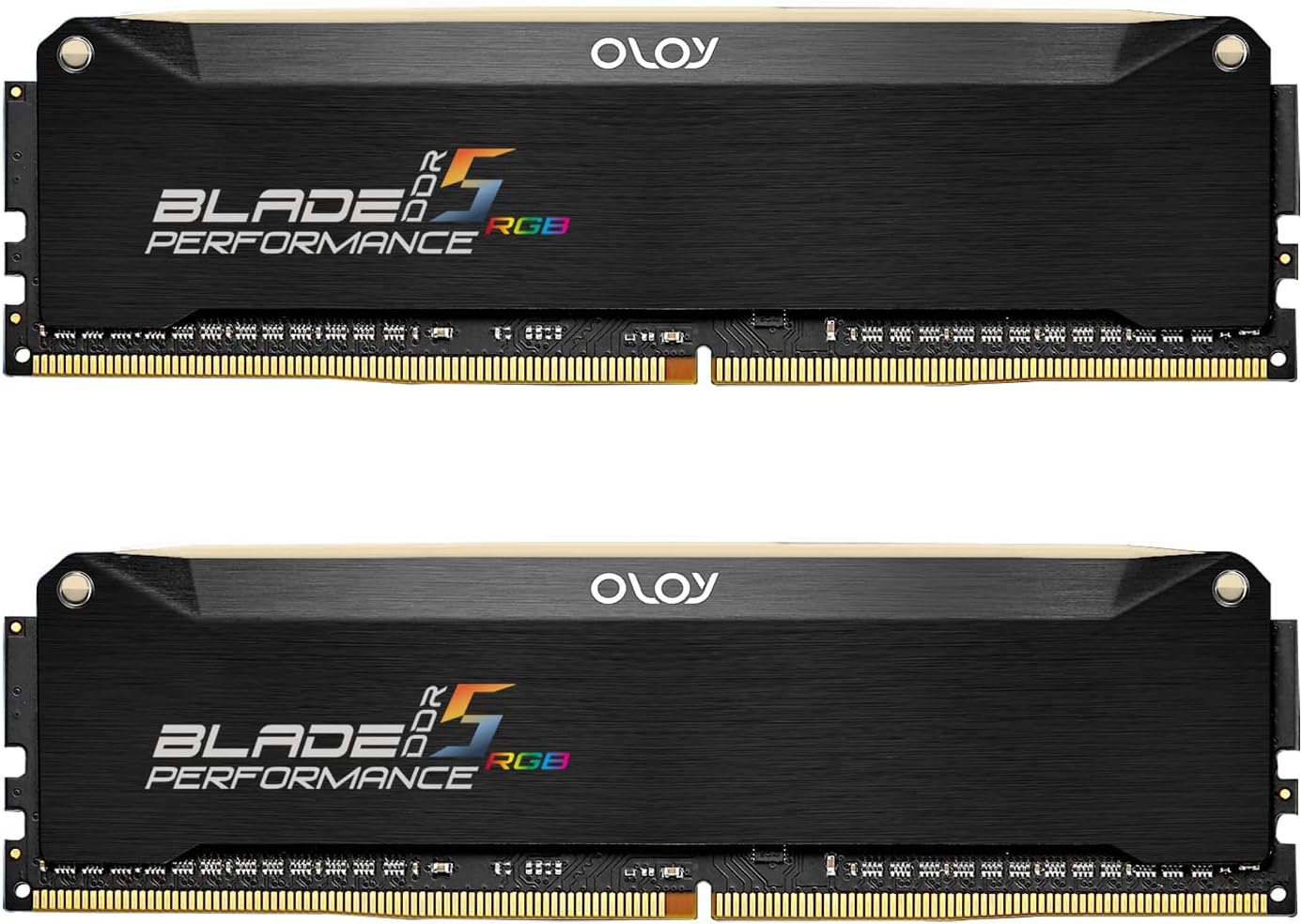 OLOy DDR5 RAM 32GB (2x16GB) Black Hairline Blade RGB 6000 MHz CL30 1.4V Gaming UDIMM (MD5U1660306BRKDE)