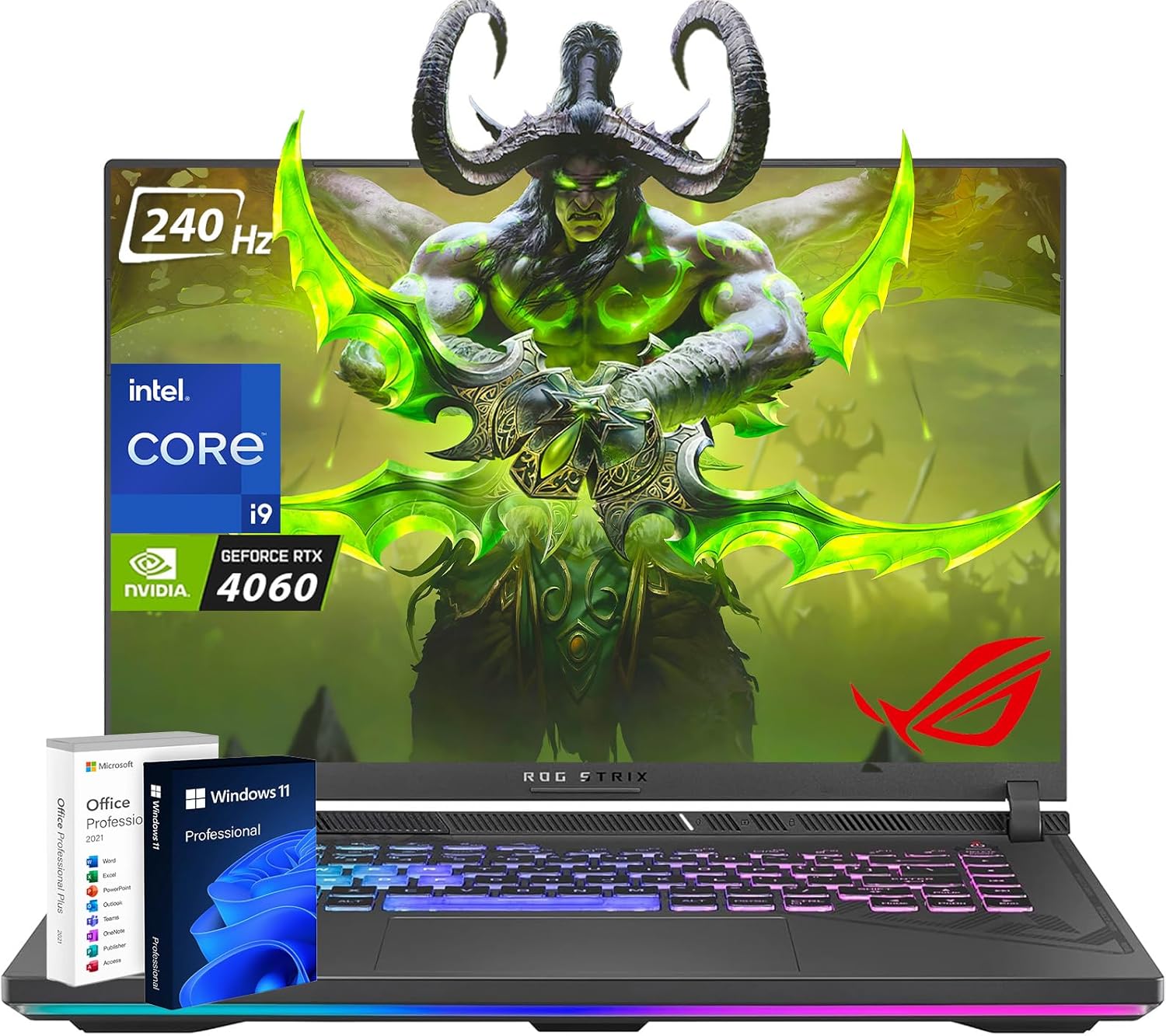 ASUS ROG Strix G16 Gaming Laptop, NVIDIA GeForce RTX 4060, Intel Core i9-14900HX, 16” ROG Nebula Display 16:10 QHD 240Hz, 64 GB DDR5-5600, 1 TB PCIe Gen4 SSD, Wi-Fi 6E, Win 11 Pro, G614JIR-AS94