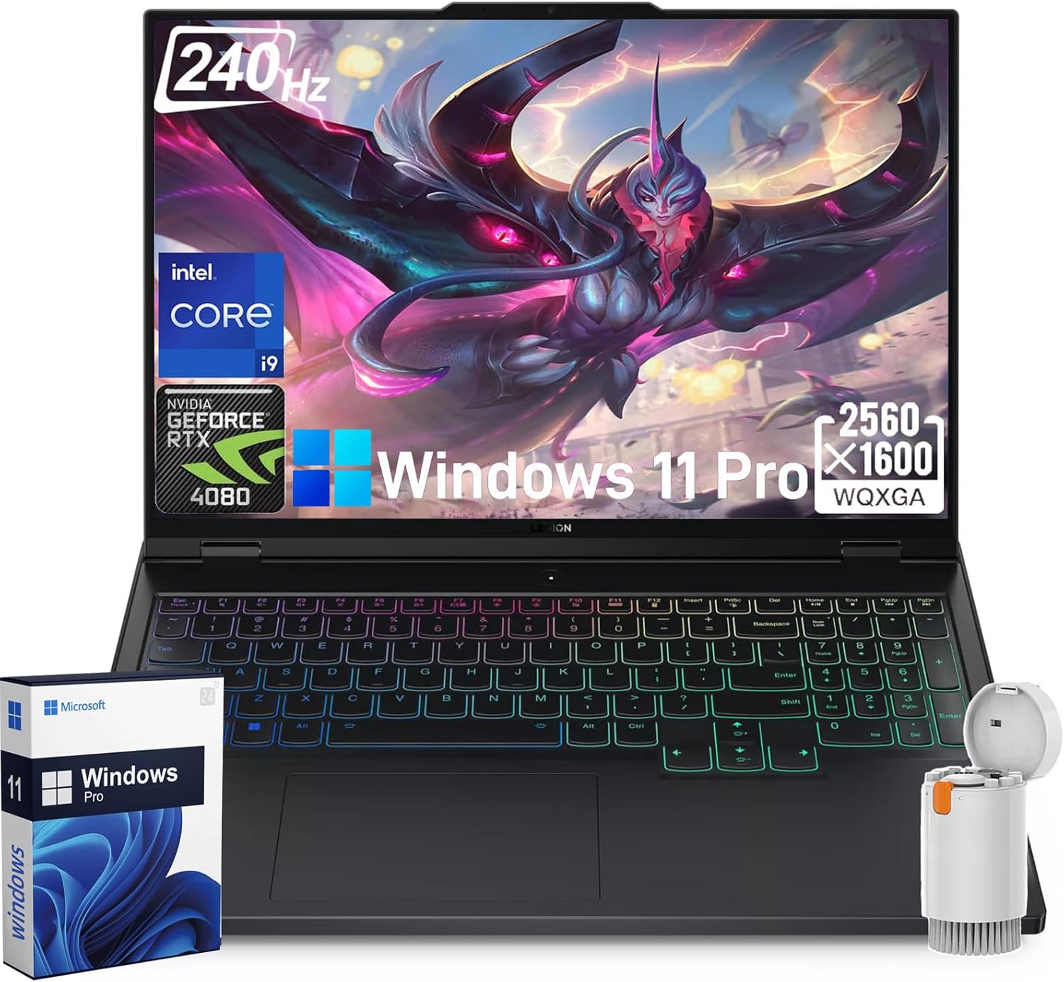 Lenovo Legion Pro 7i Gaming Laptop, Intel 24 Cores i9-14900HX, RTX 4080, 16″ 16:10 WQXGA 240Hz Anti-Glare Display, 32GB DDR5 RAM, 2TB SSD, Backlit Keyboard, Windows 11 Pro, Tugwry Accessories