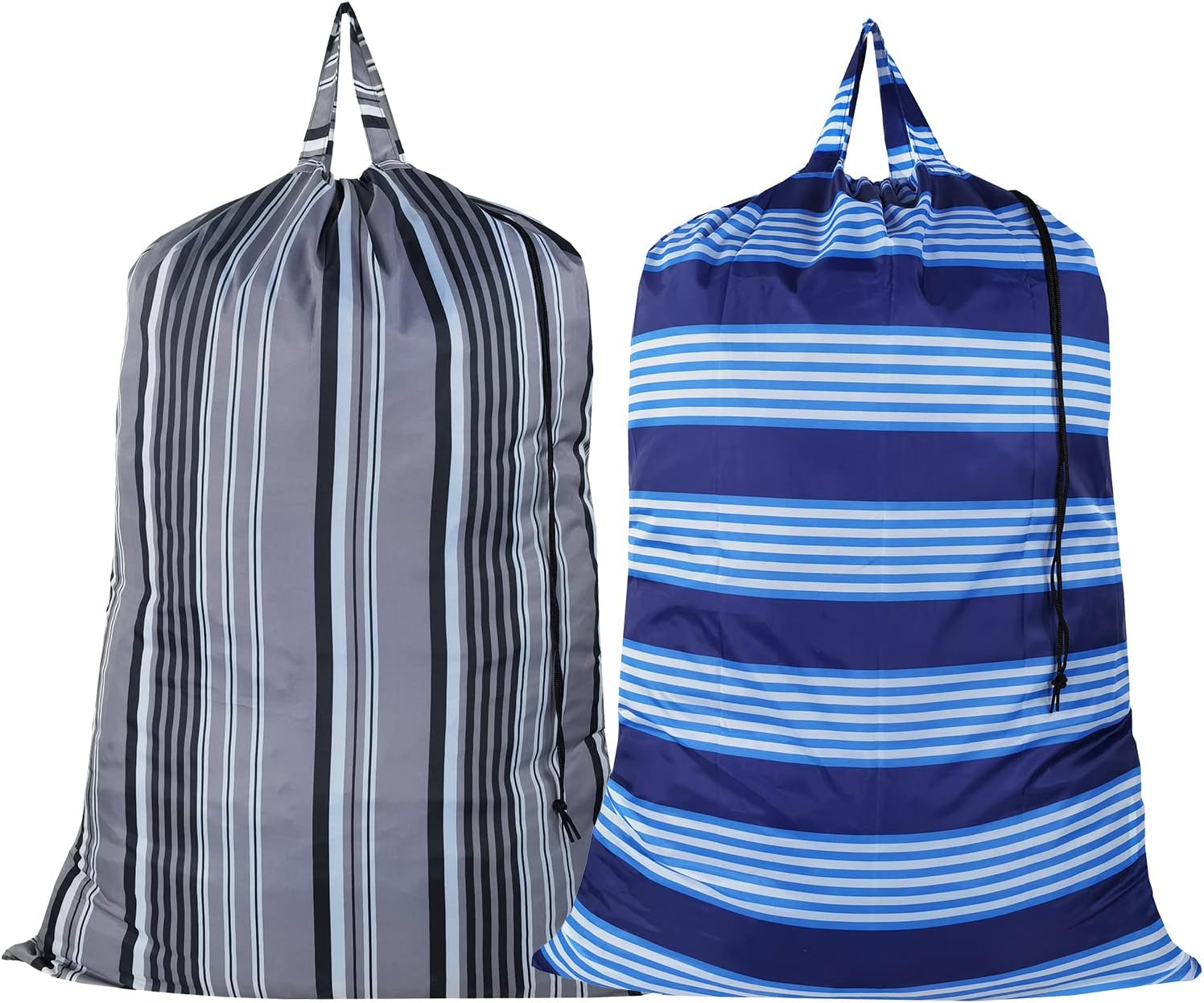 Laundry Bag with Handles and Drawstring Closure, Laundry Bags Extra Large Heavy Duty, Laundry Room and Dorm Room Essentials, Suitable for Travel and Outdoors, Grey and Blue 2 Pack.