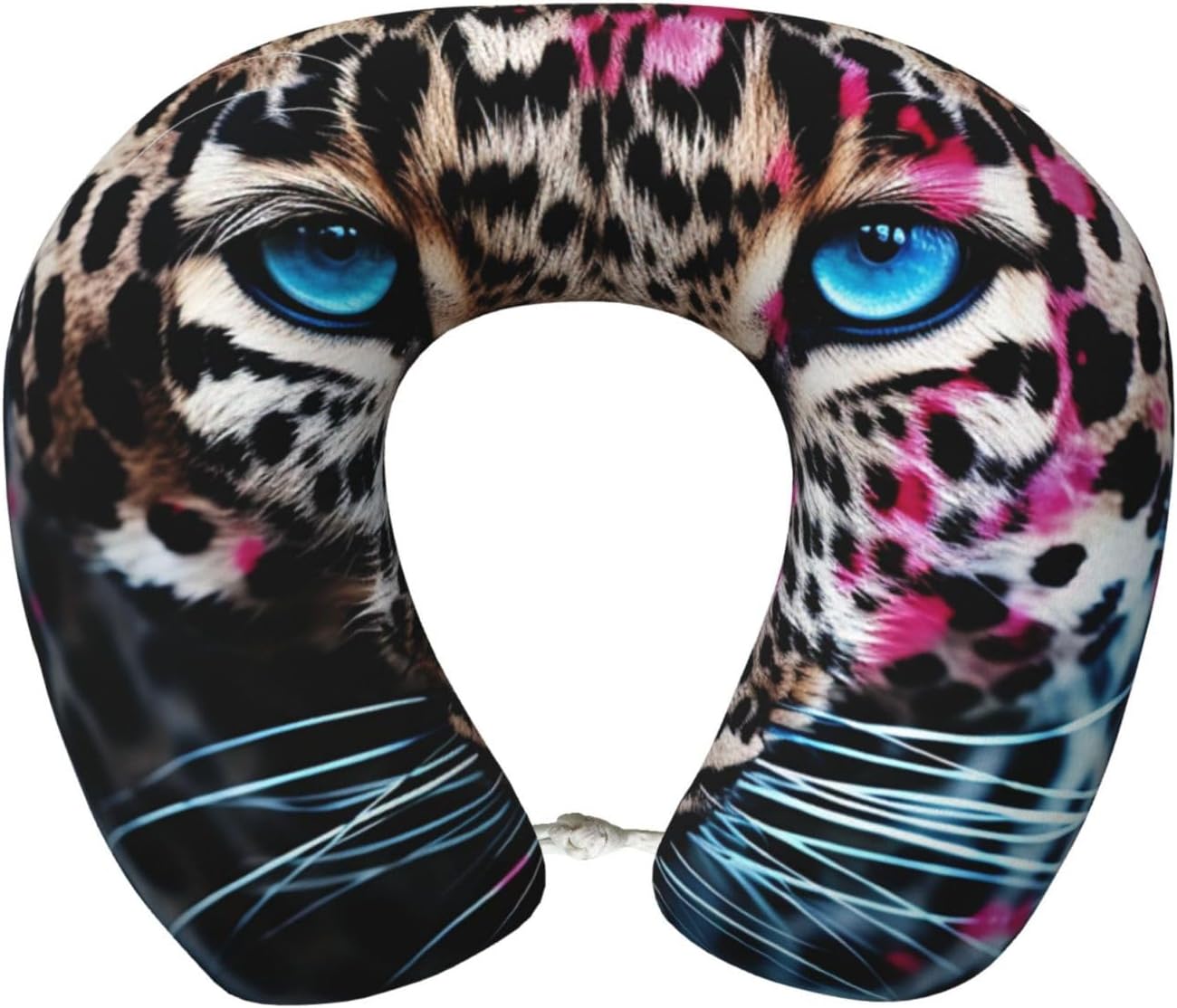 Neck Pillow U Shape Travel Pillow Comfortable Memory Foam Airplane Pillow for Head Support Blue Eyed Leopard Travel Neck Pillows for Sleeping Support Pillow for Camping Trains Self-Driving Cars Office