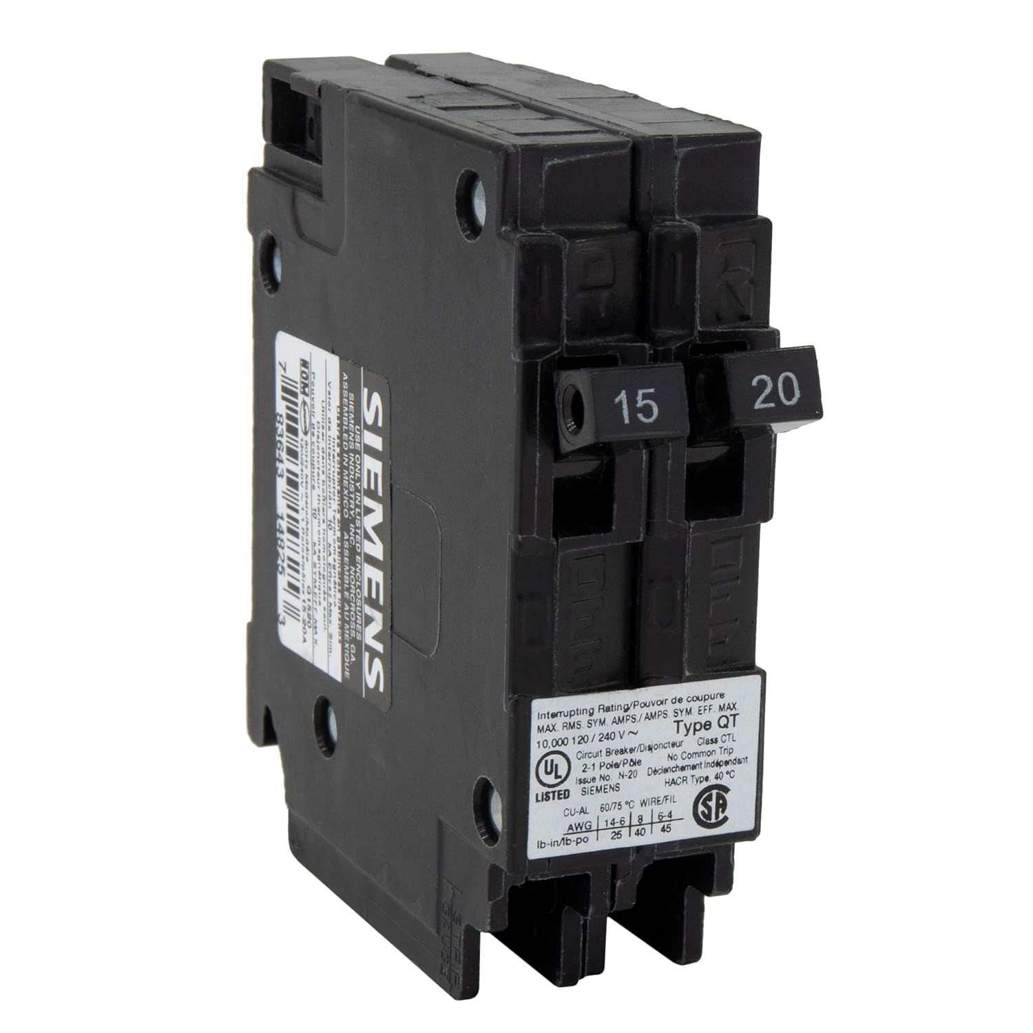 RecPro RV Circuit Breaker 15-20 Amp Q1520 | Camper Breaker Replacement (1 Pack)