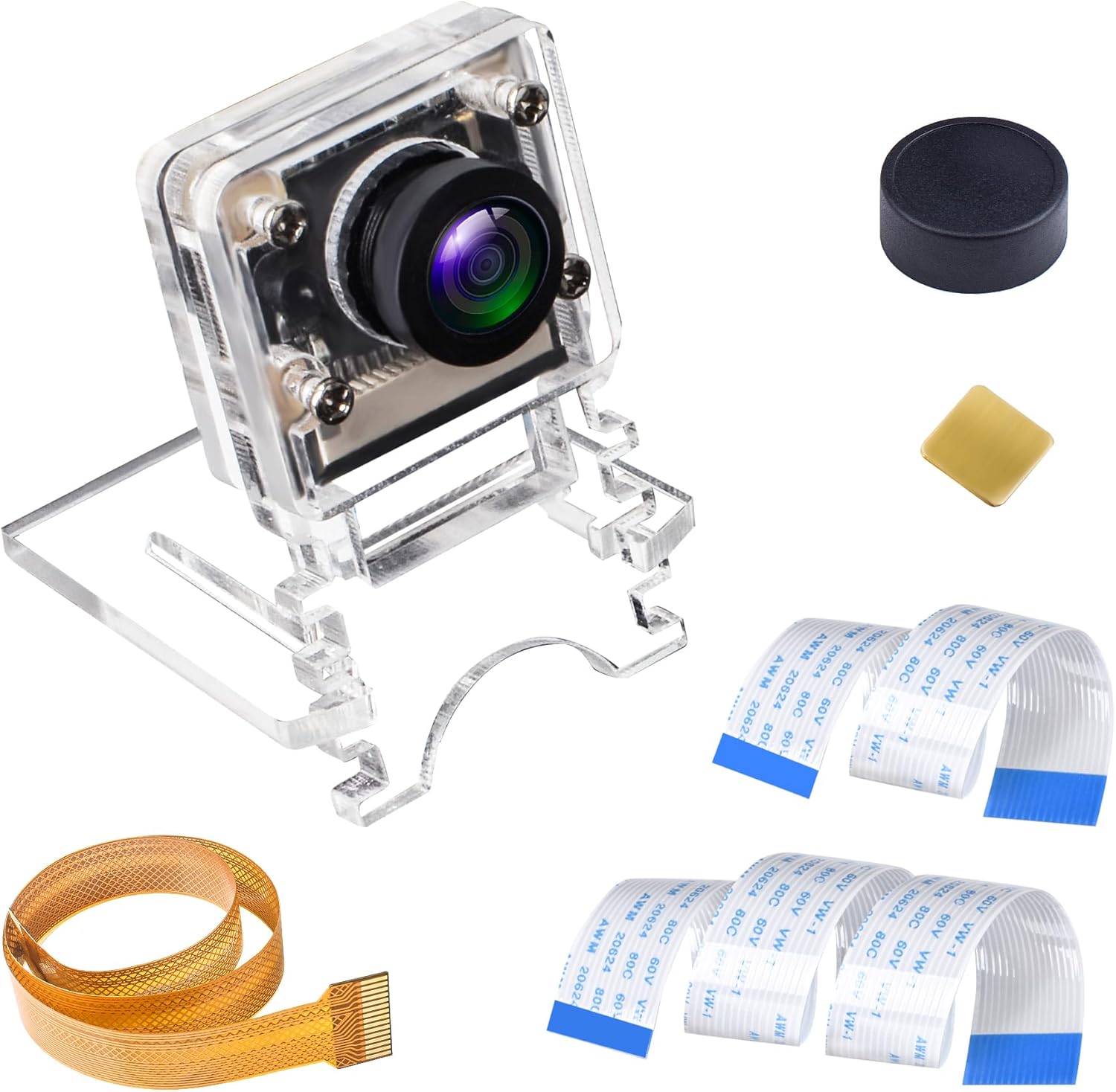 Raspberry Pi 4 Camera Module 5 Megapixels 1080p OV5647 Sensor Adjustable Focus Wide Angle Fish-Eye Camera Lenses Webcam Video for Raspberry Pi 4 Model B/Pi 3 B+, 3 B, 2 B, Zero