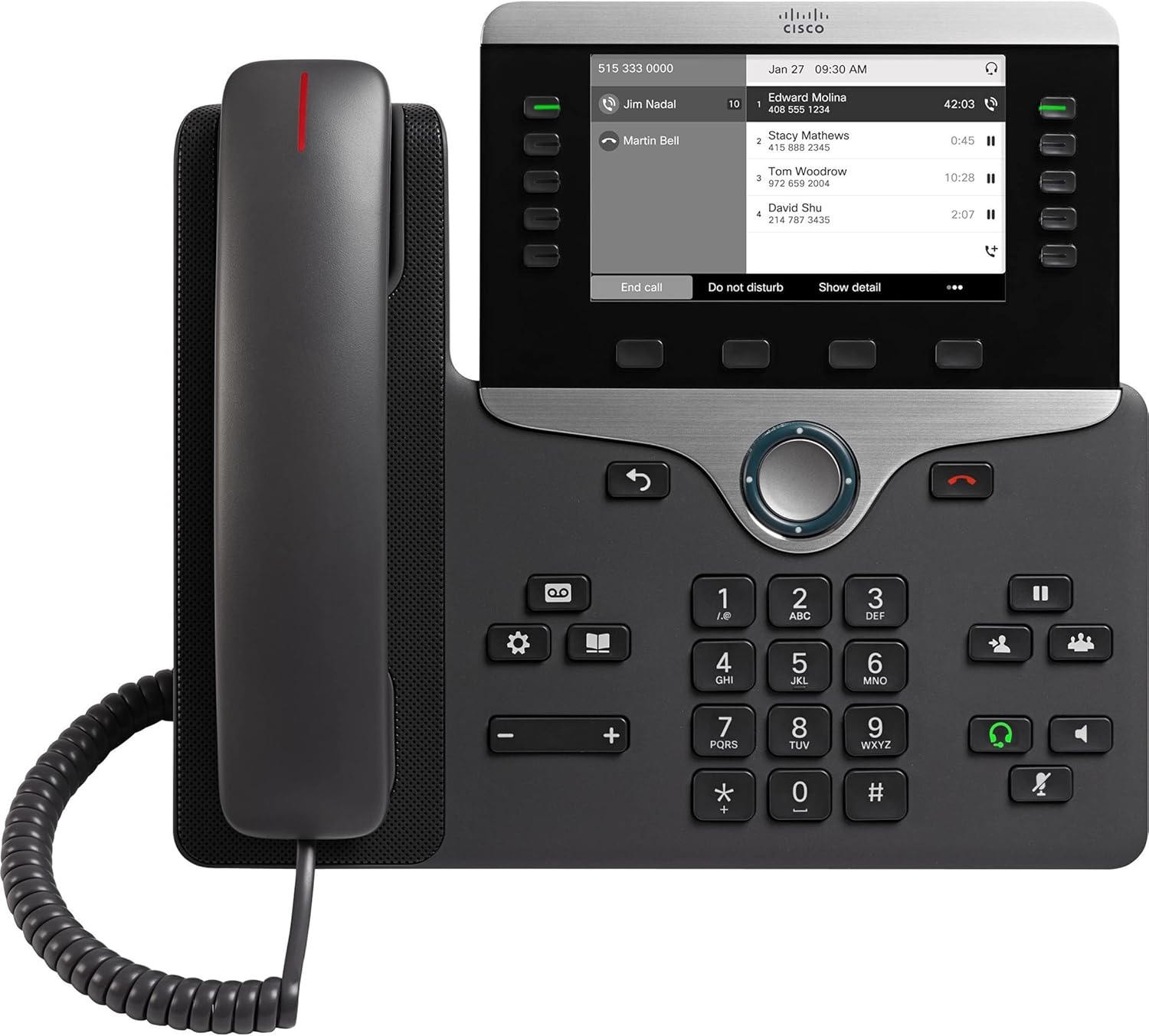 Cisco 8811 IP Phone – Corded – Wall Mountable, Desktop – Charcoal