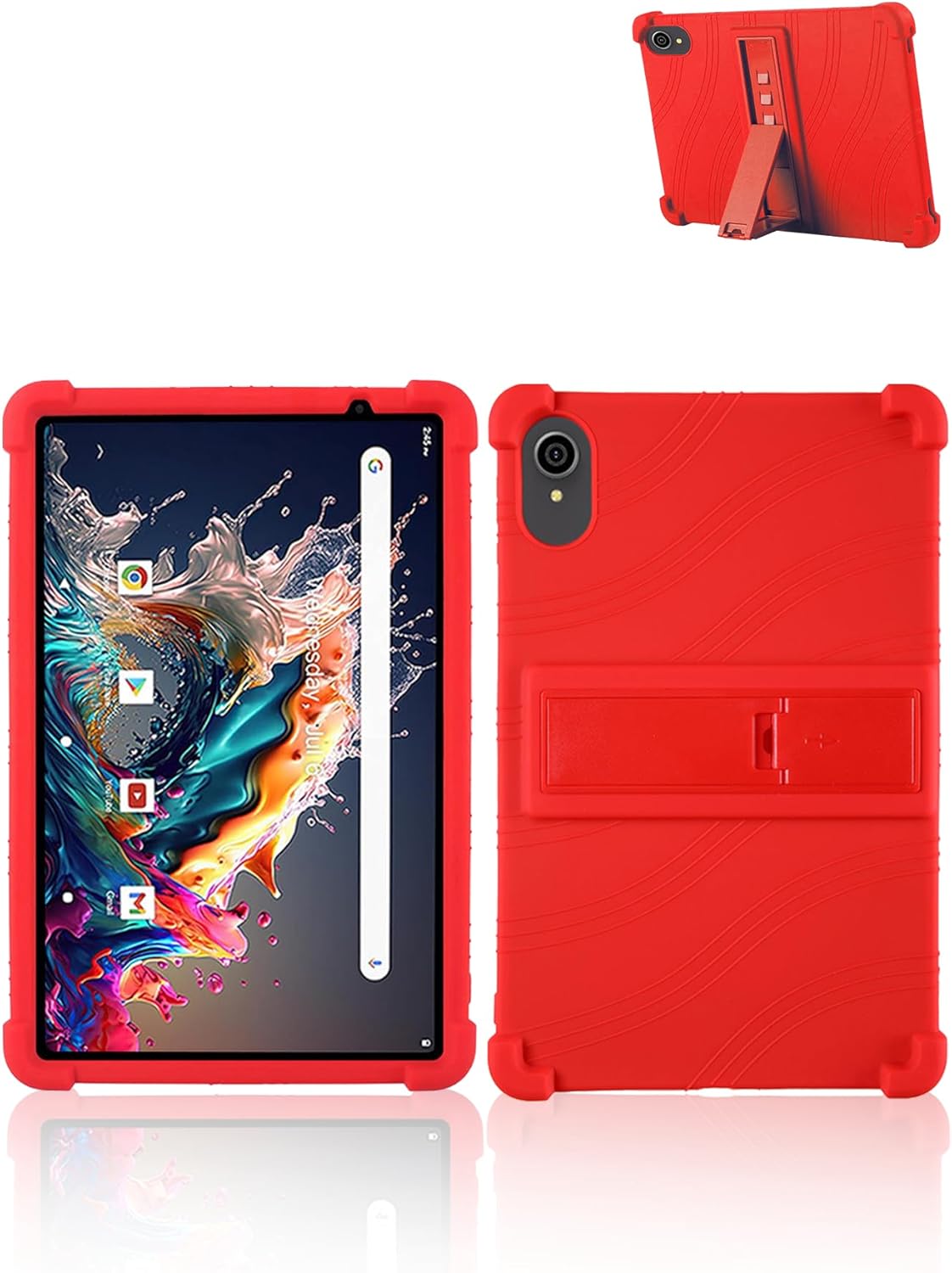 for Maxsignage EP103A/Apolosign EP103A Android 13 Tablet 10 inch Tablets 2024 New Model Case,Soft Silicone Adjustable Stand Cover Lightweight Kids Friendly,Red.