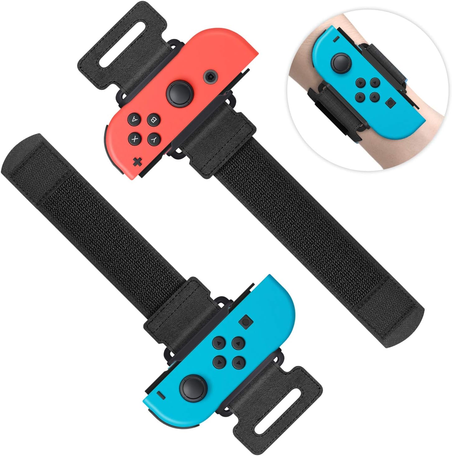 Wrist Bands Compatible with Switch Dance 2025 2024 2023 & for Zumba Burn It Up for Joy Con, 2 Pack Adjustable Elastic Straps for Nintendo Switch & OLED Controllers Game for Adults and Kids Black