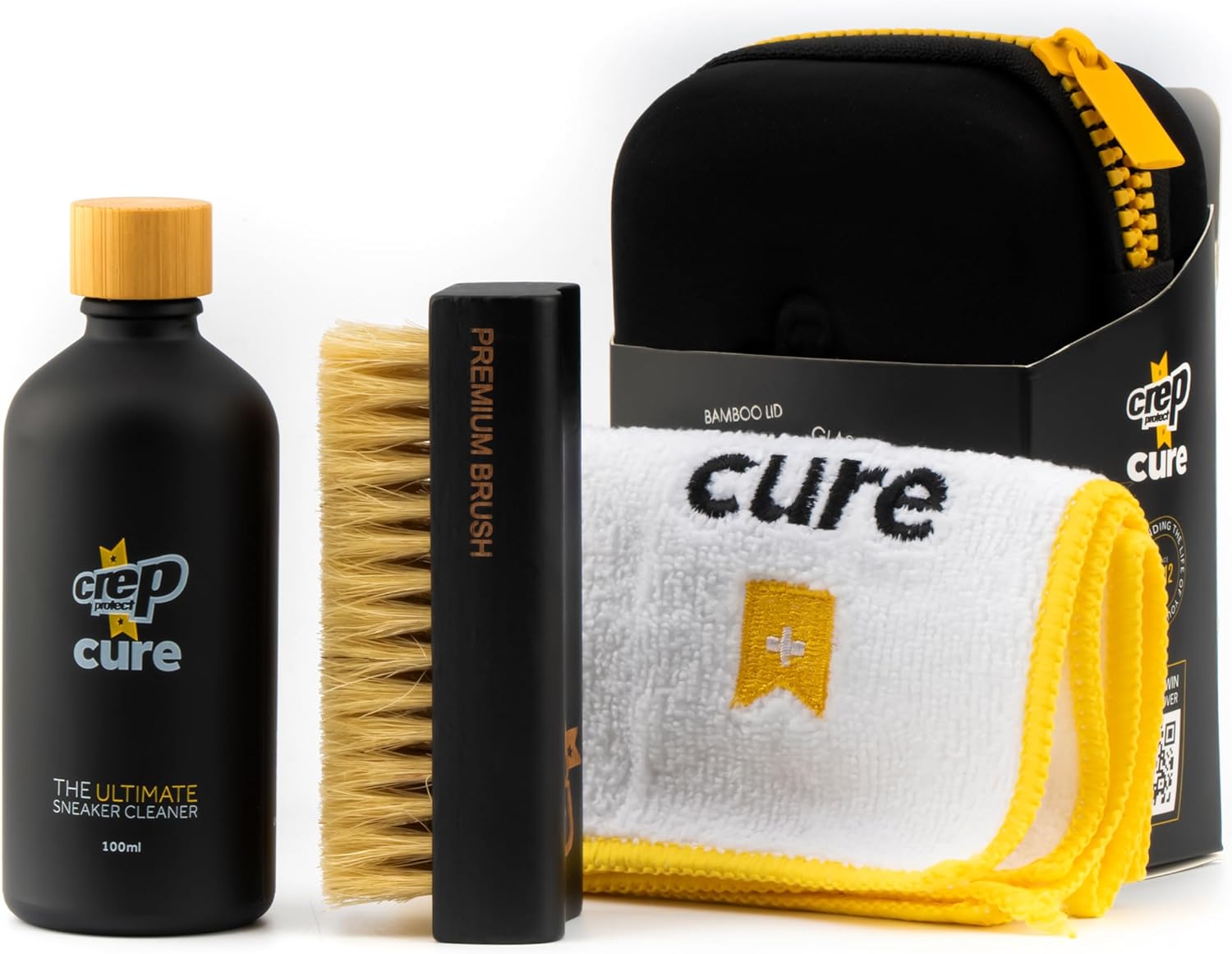 Crep Protect Cure Shoe Cleaner – Sneaker Cleaner Solution with Shoe Cleaning Brush & Microfiber Cleaning Cloth for Shoes, Sneaker, Leather, Nubuck, Suede & Canvas