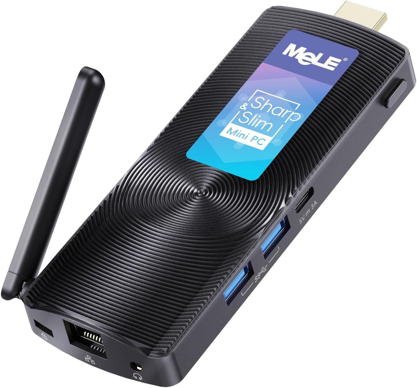 MeLE PCG02 Fanless Mini PC Stick, Celeron J4125 8GB 128GB Micro Desktop Computer Stick, Support HDMI 4K 60Hz Wi-Fi5 Gigabit Ethernet, BT4.2 on Business Office Industrial IOT Media Home